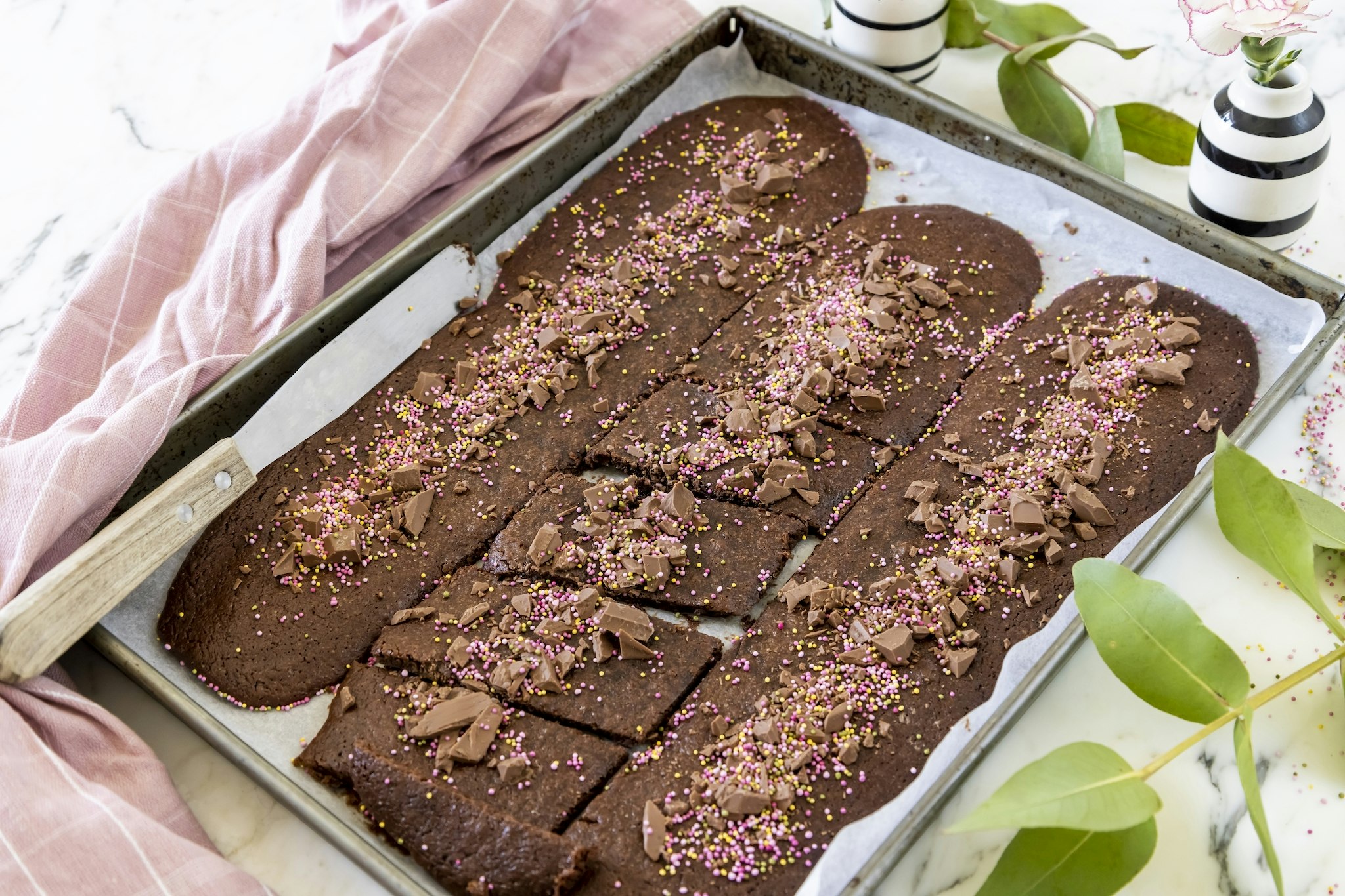 Kladdkakesnittar med strössel