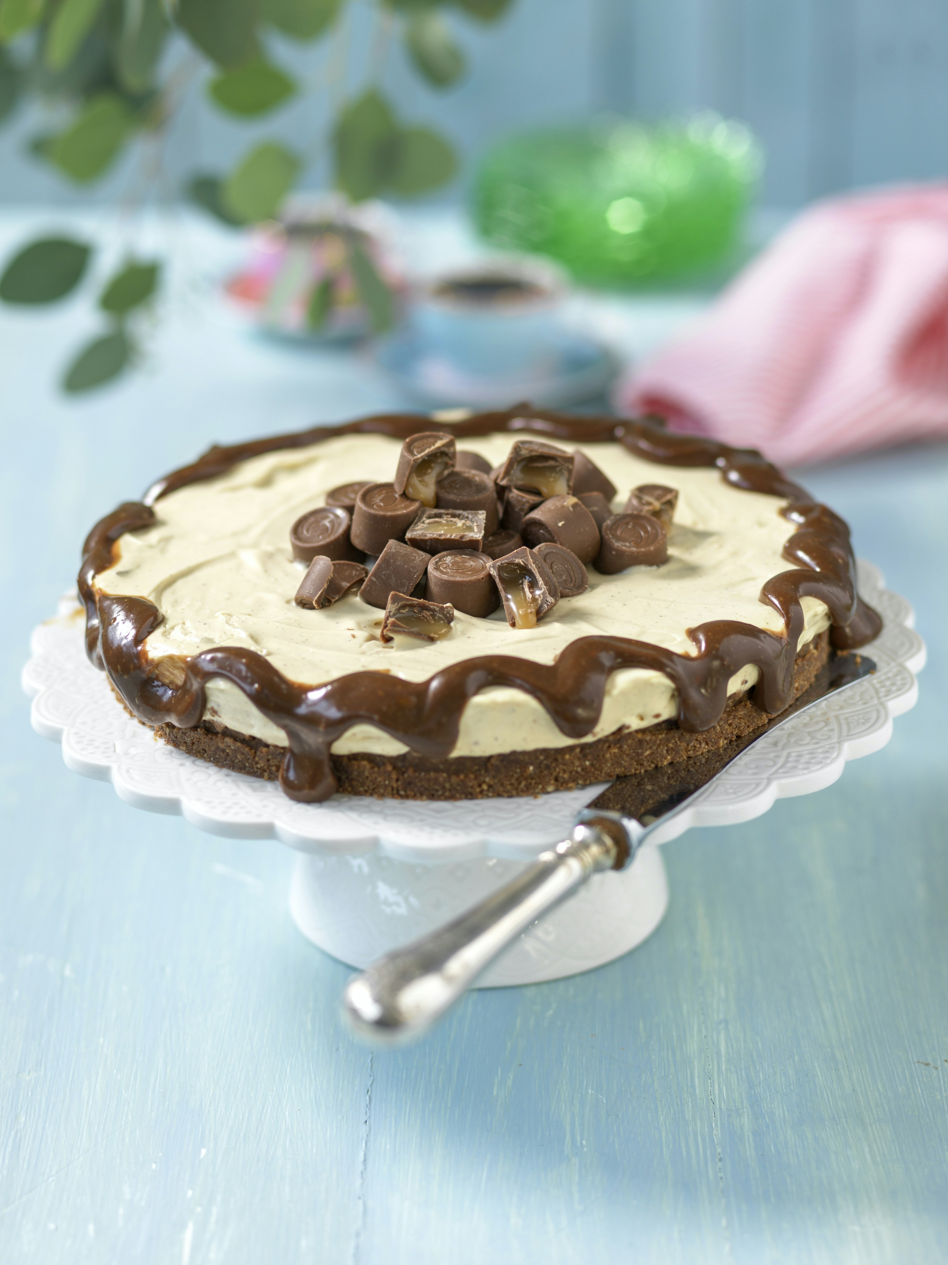 Kolacheesecake med centerchoklad