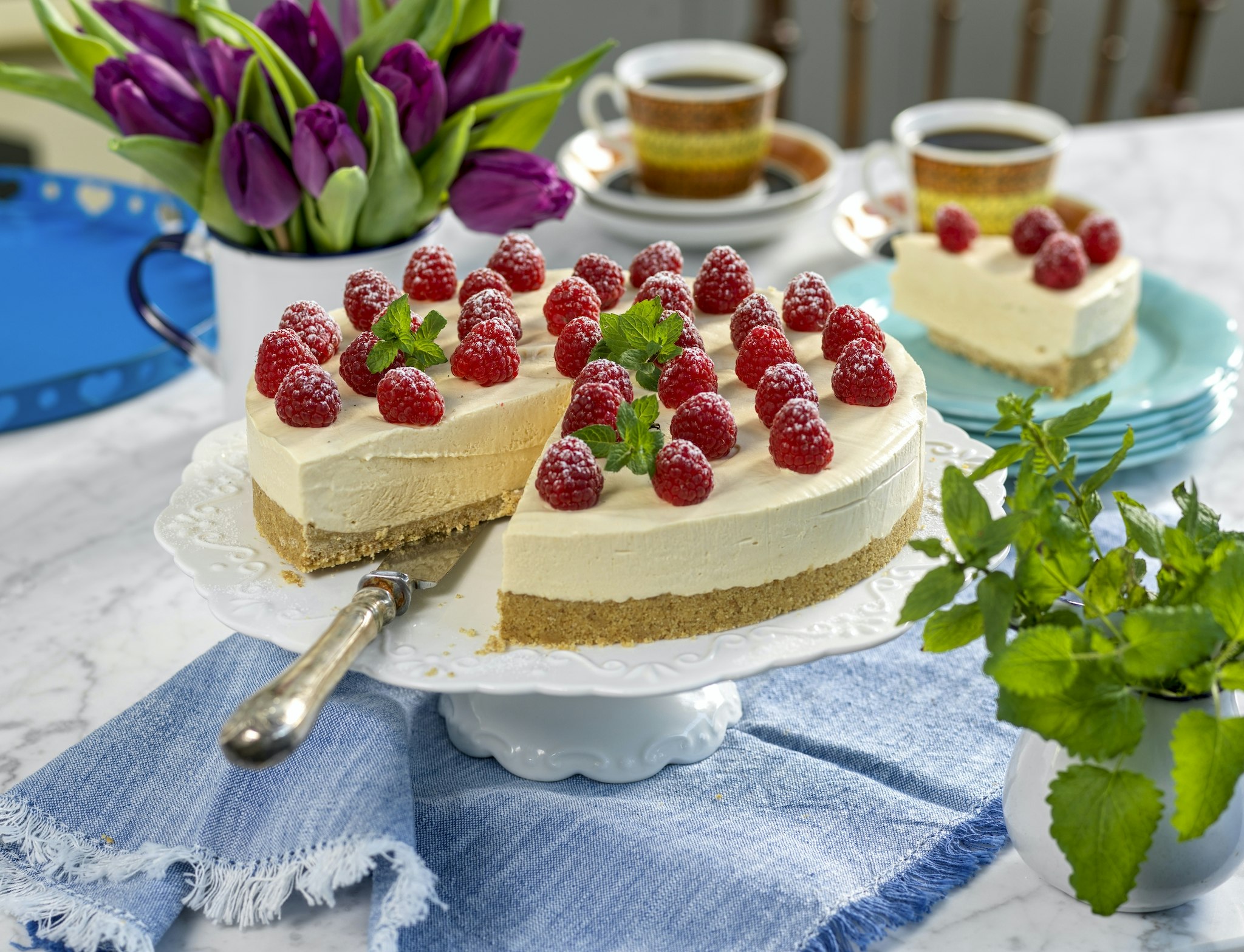 Kolacheesecake med hallon