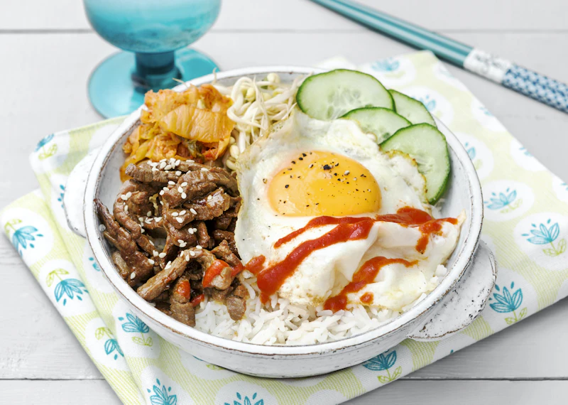 Bibimbap Ris Koreansk bibimbap