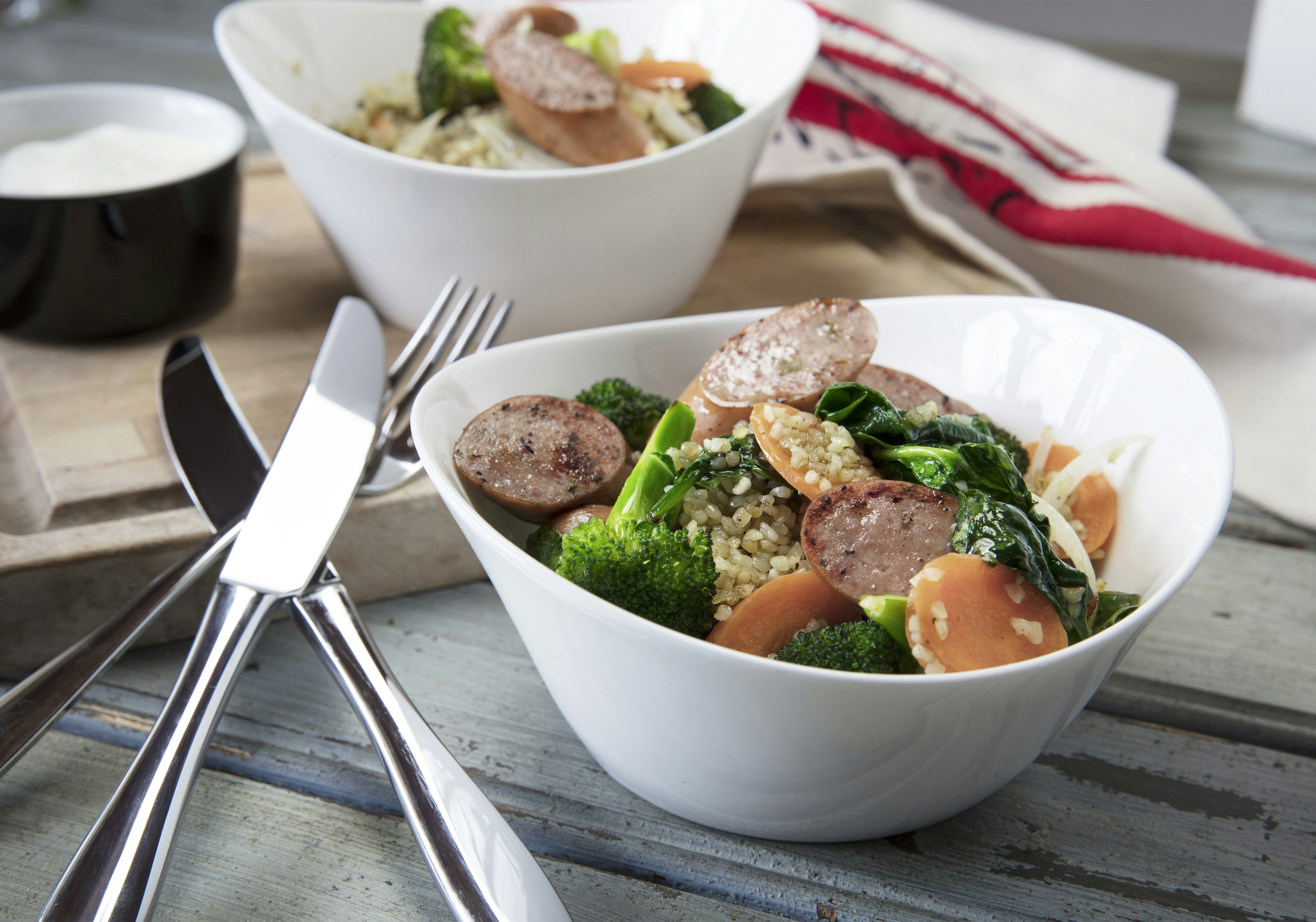 Korvsallad med getostdressing