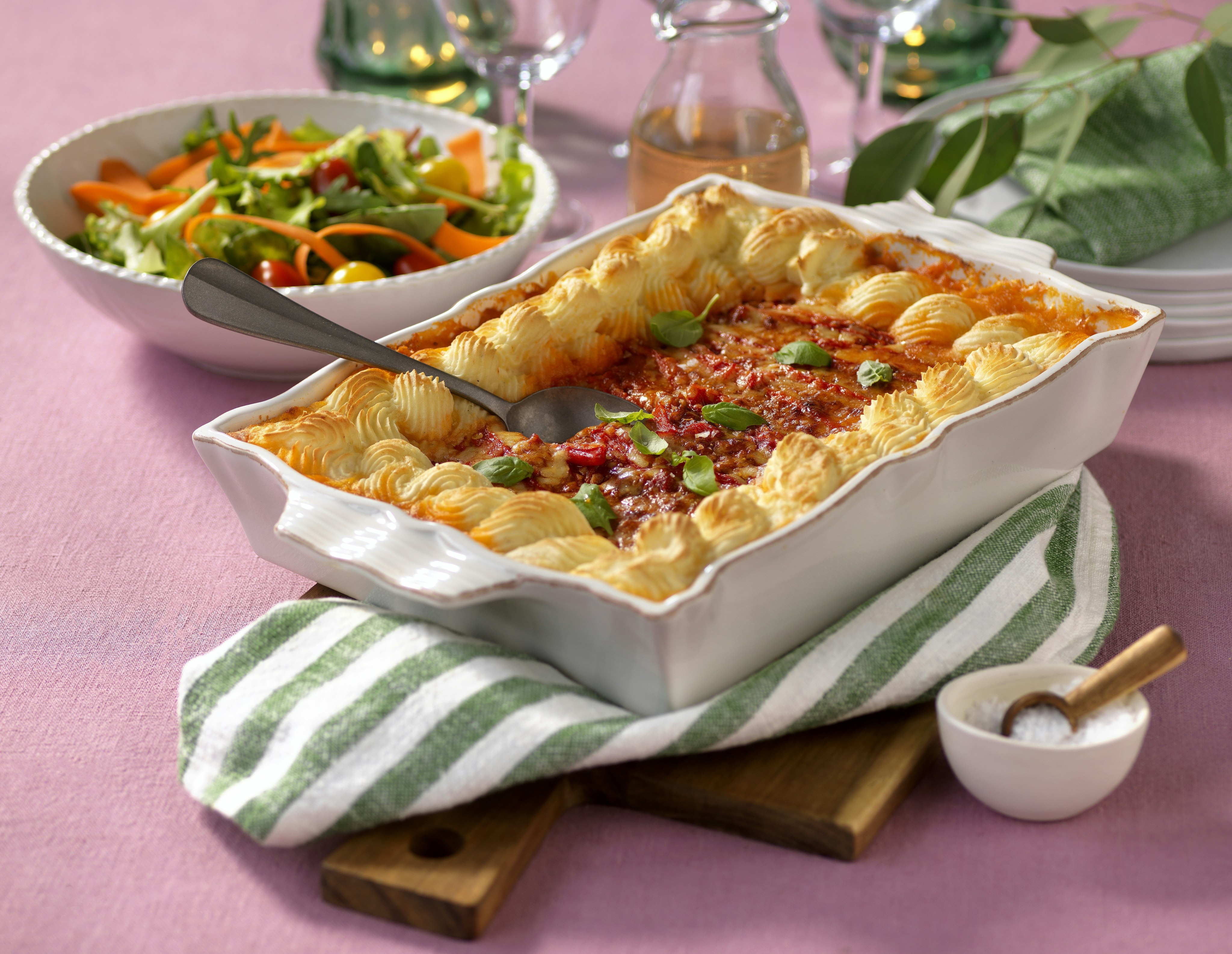 Köttfärsgratäng med mos