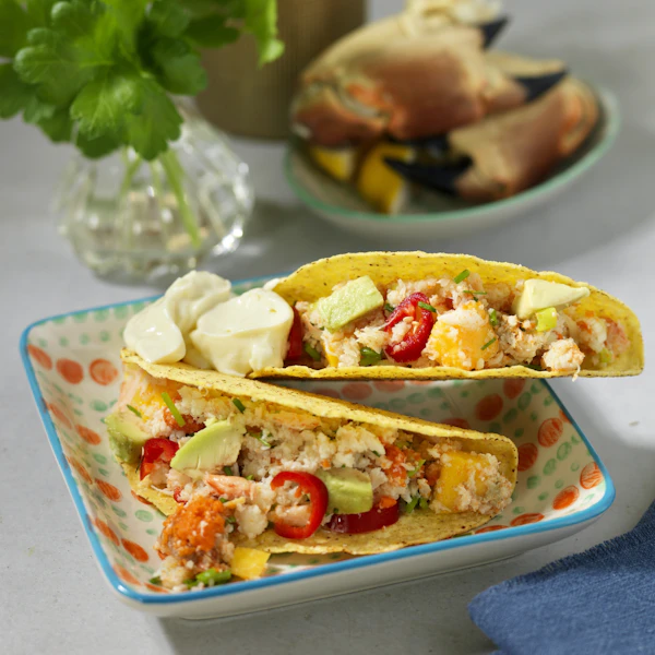 Taco Röra Krabbtacos med chili och avokado