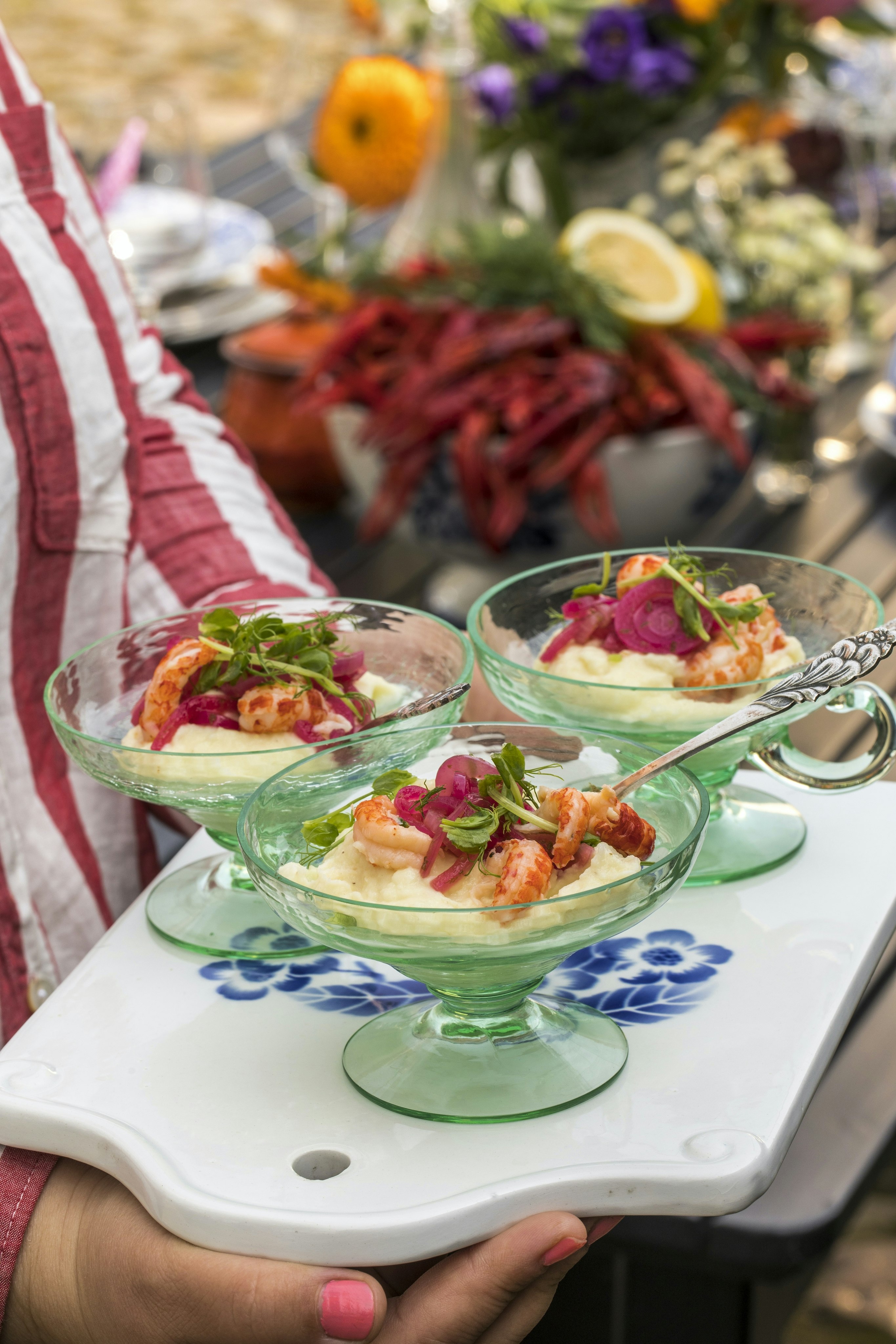 Kräftcocktail med jordärtskockskräm