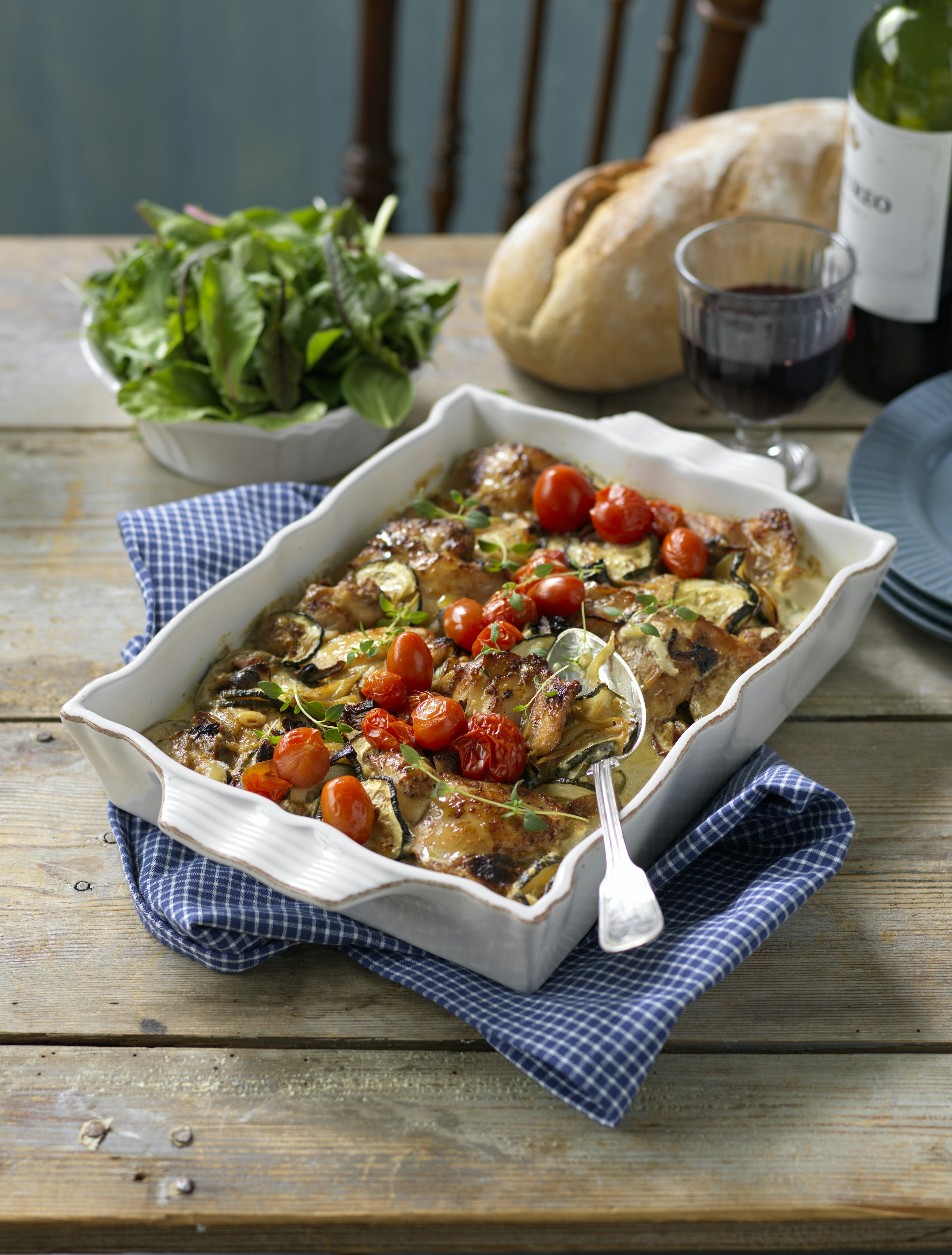 Krämig kyckling- och potatisgratäng