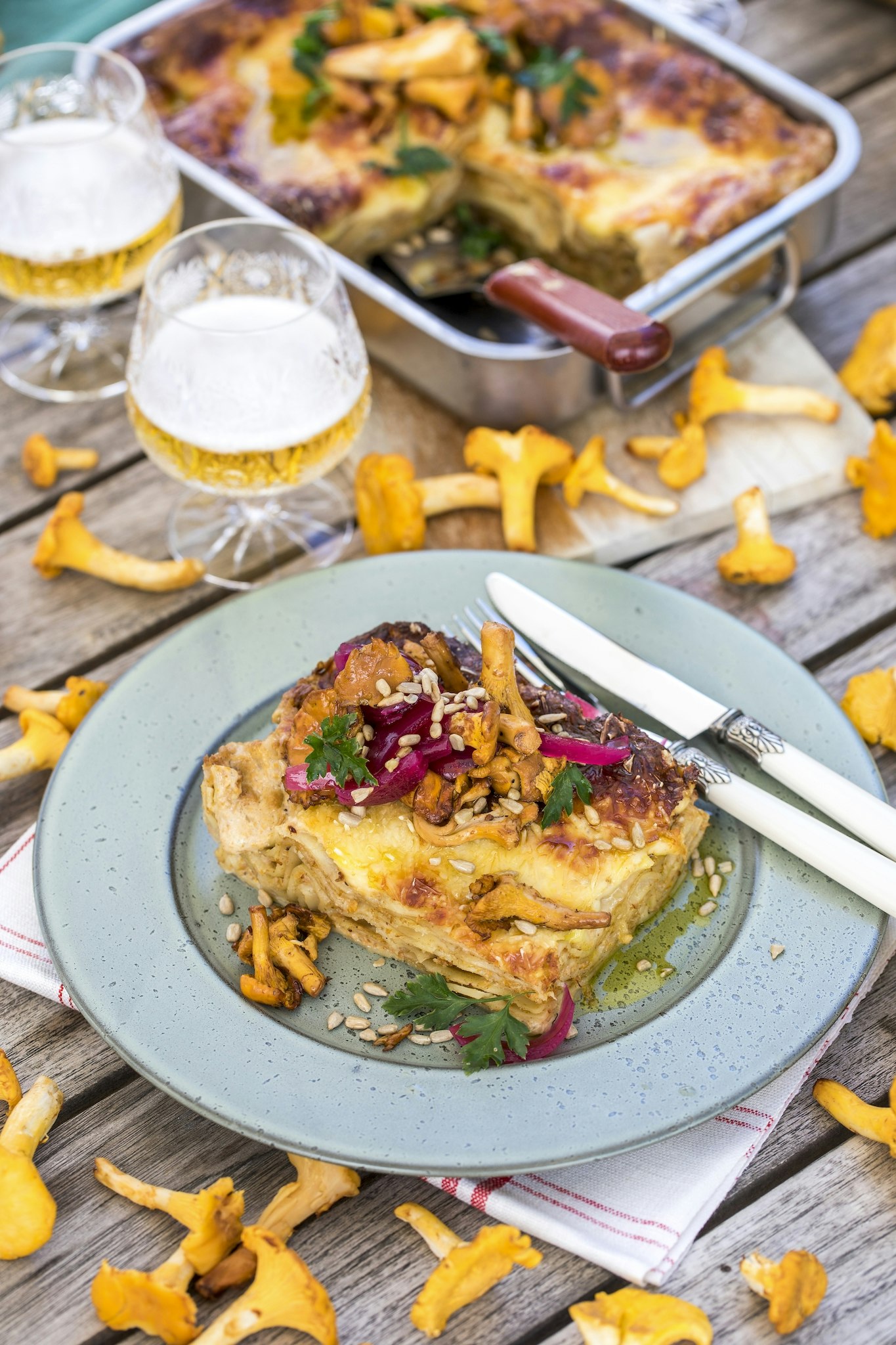 Lasagne med kantareller