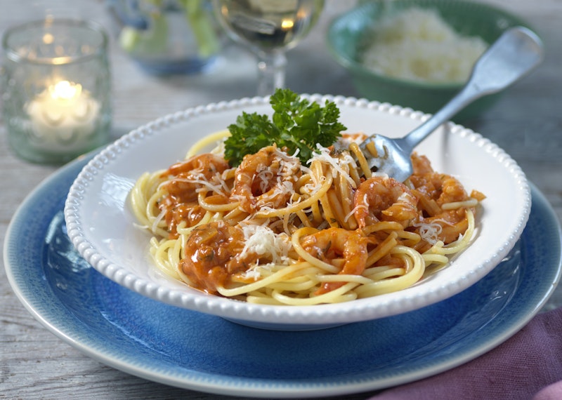 pasta med heta räkor pasta med heta räkor