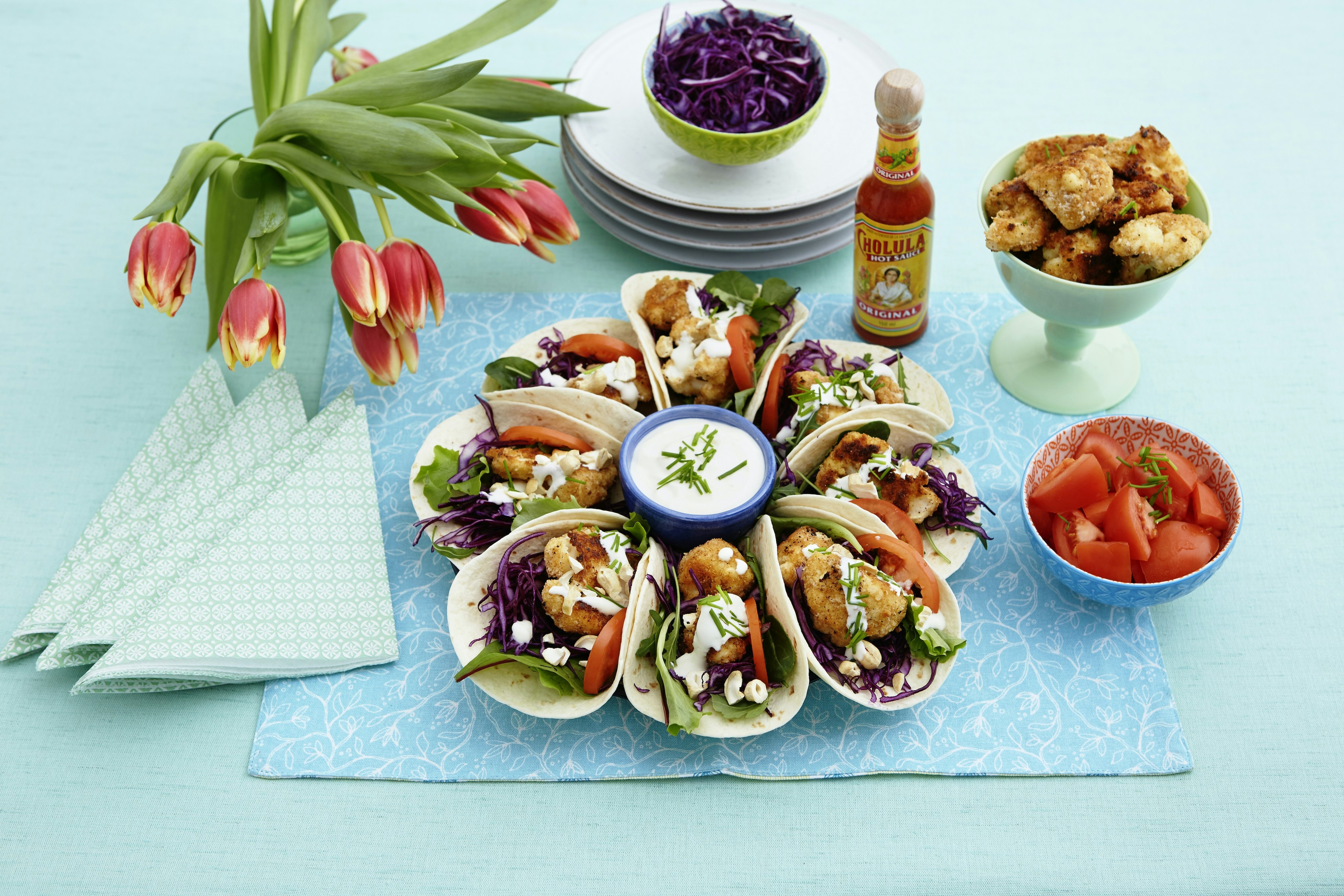 Krispig blomkål i tacos