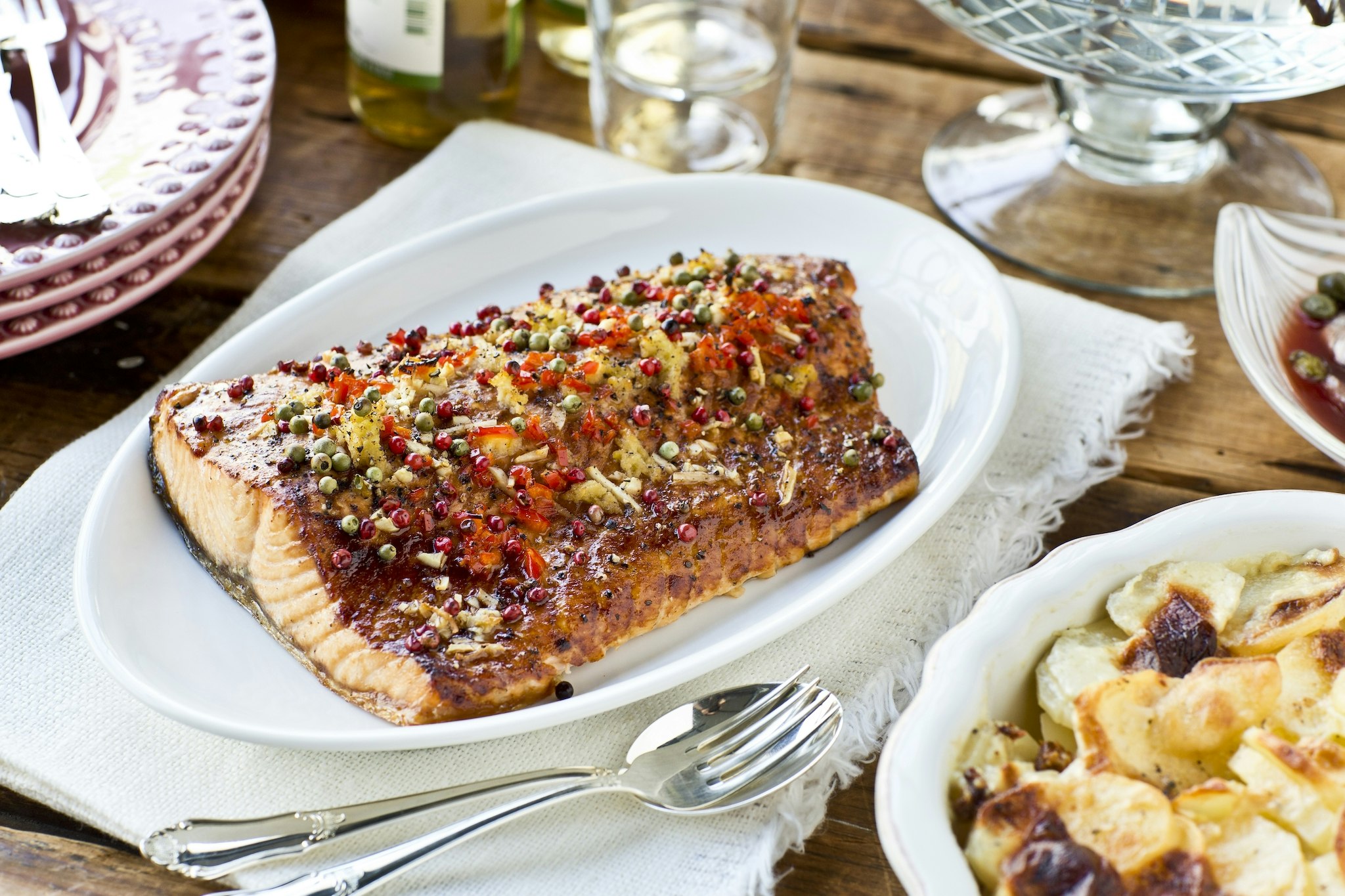 Kryddig lax med tre sorters peppar