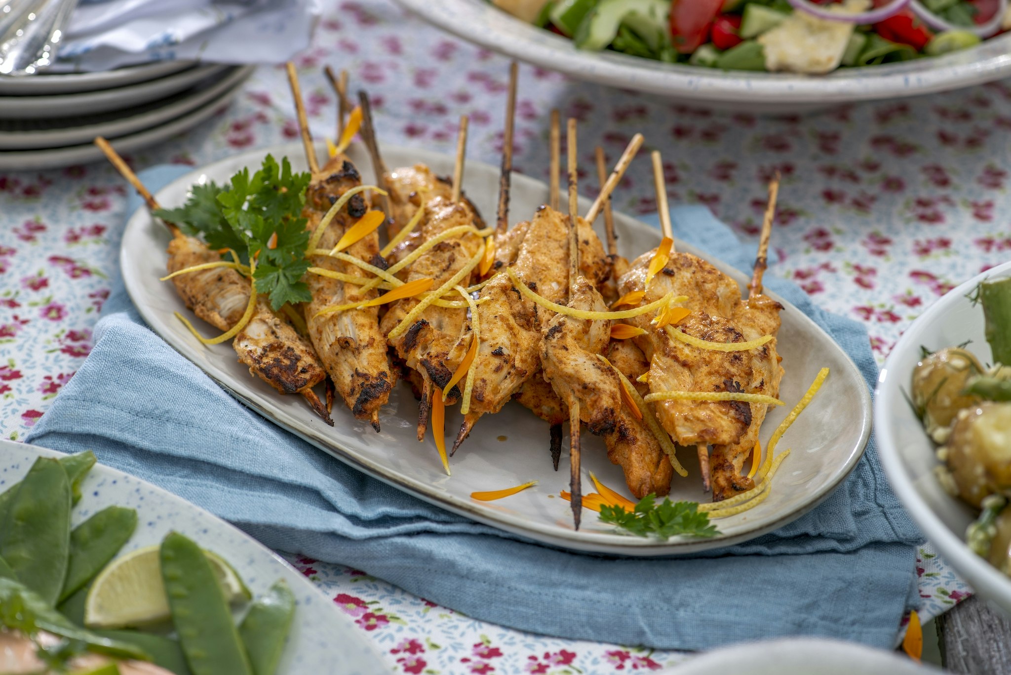 Kryddiga kycklingspett