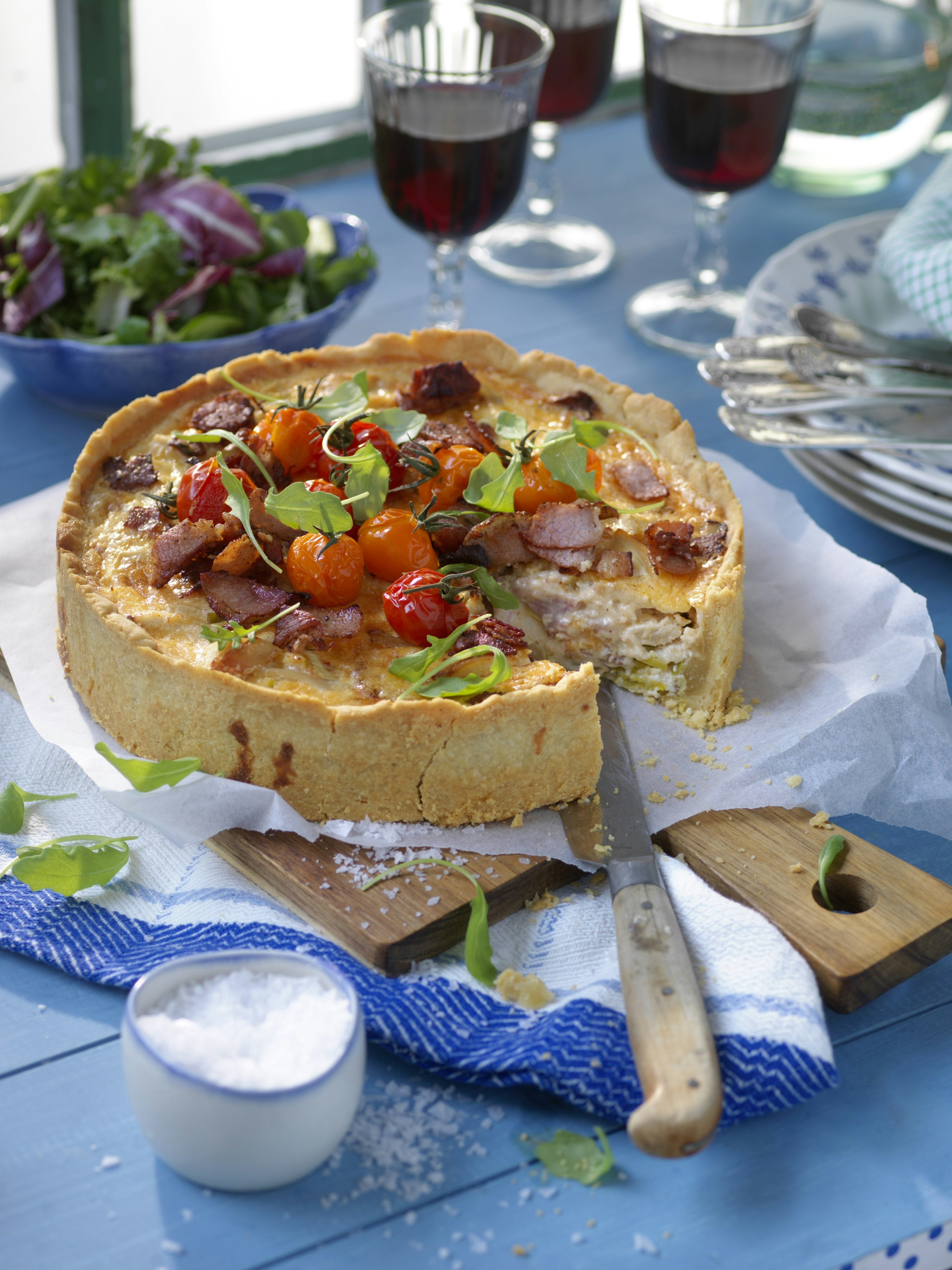 Kyckling- och baconpaj