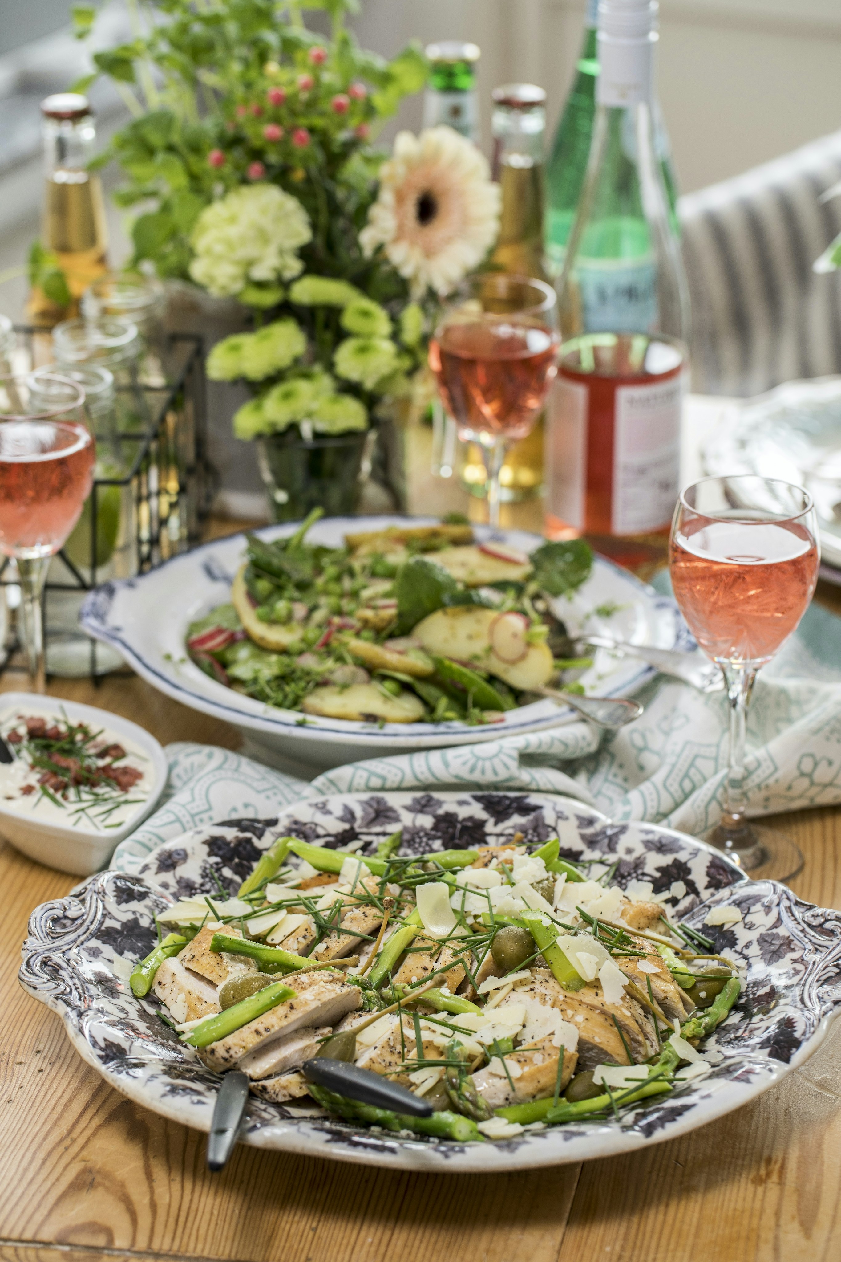 Kycklingfilé med kapris, parmesan och sparris