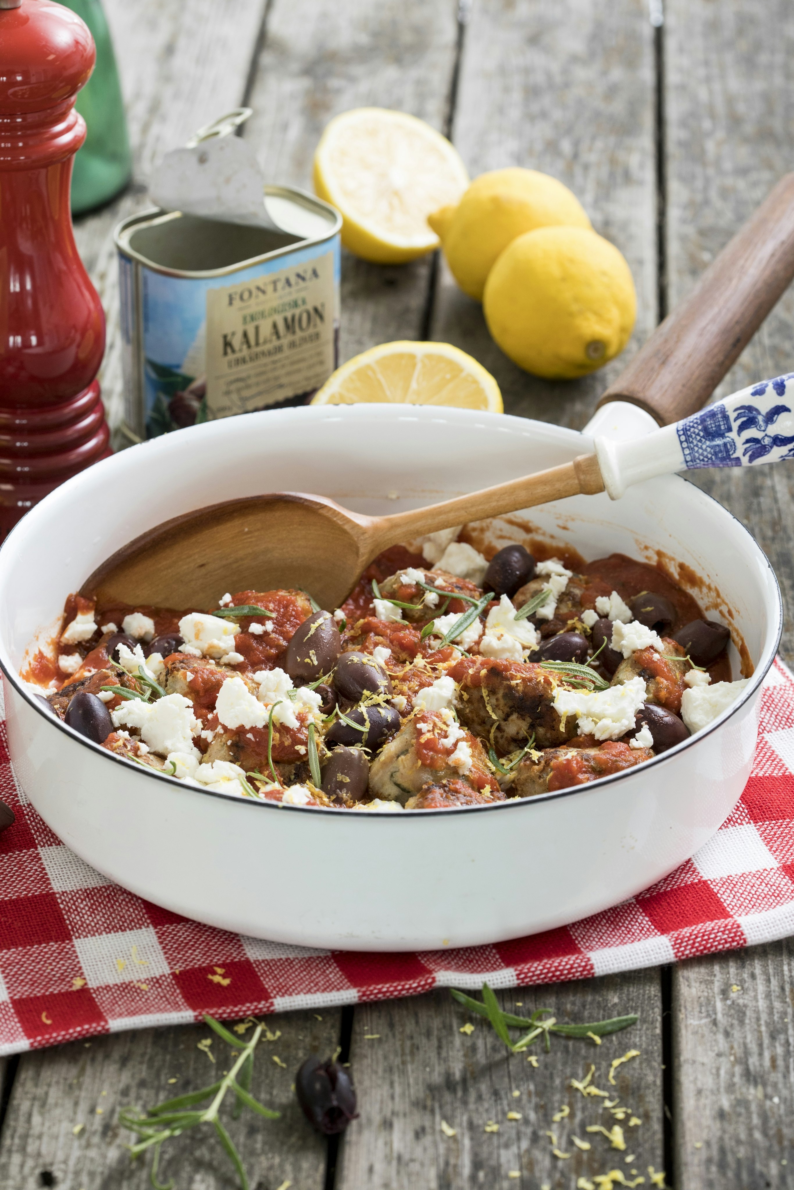 Kycklingköttbullar med smak av Grekland