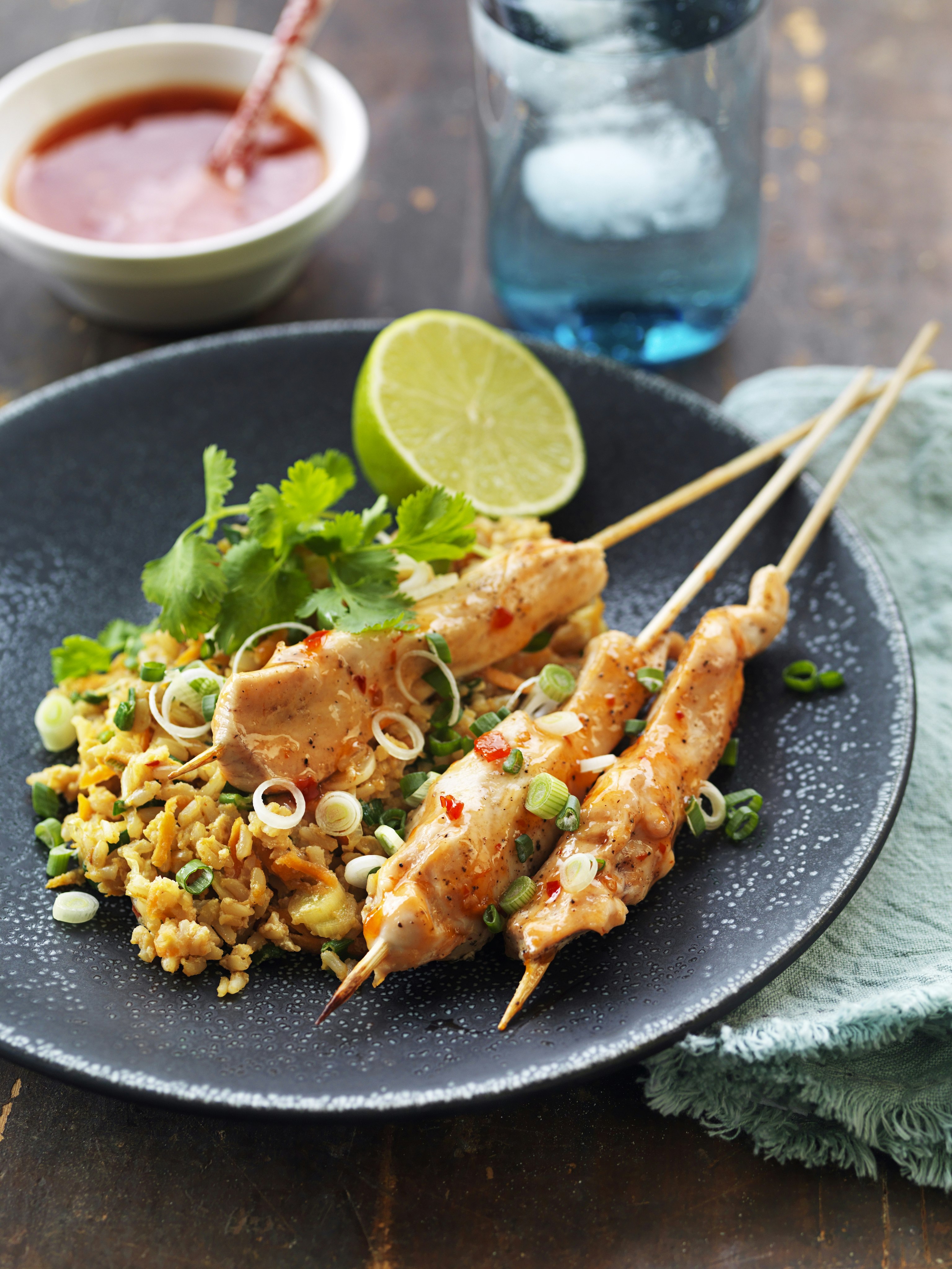 Kycklingspett med sweet chili