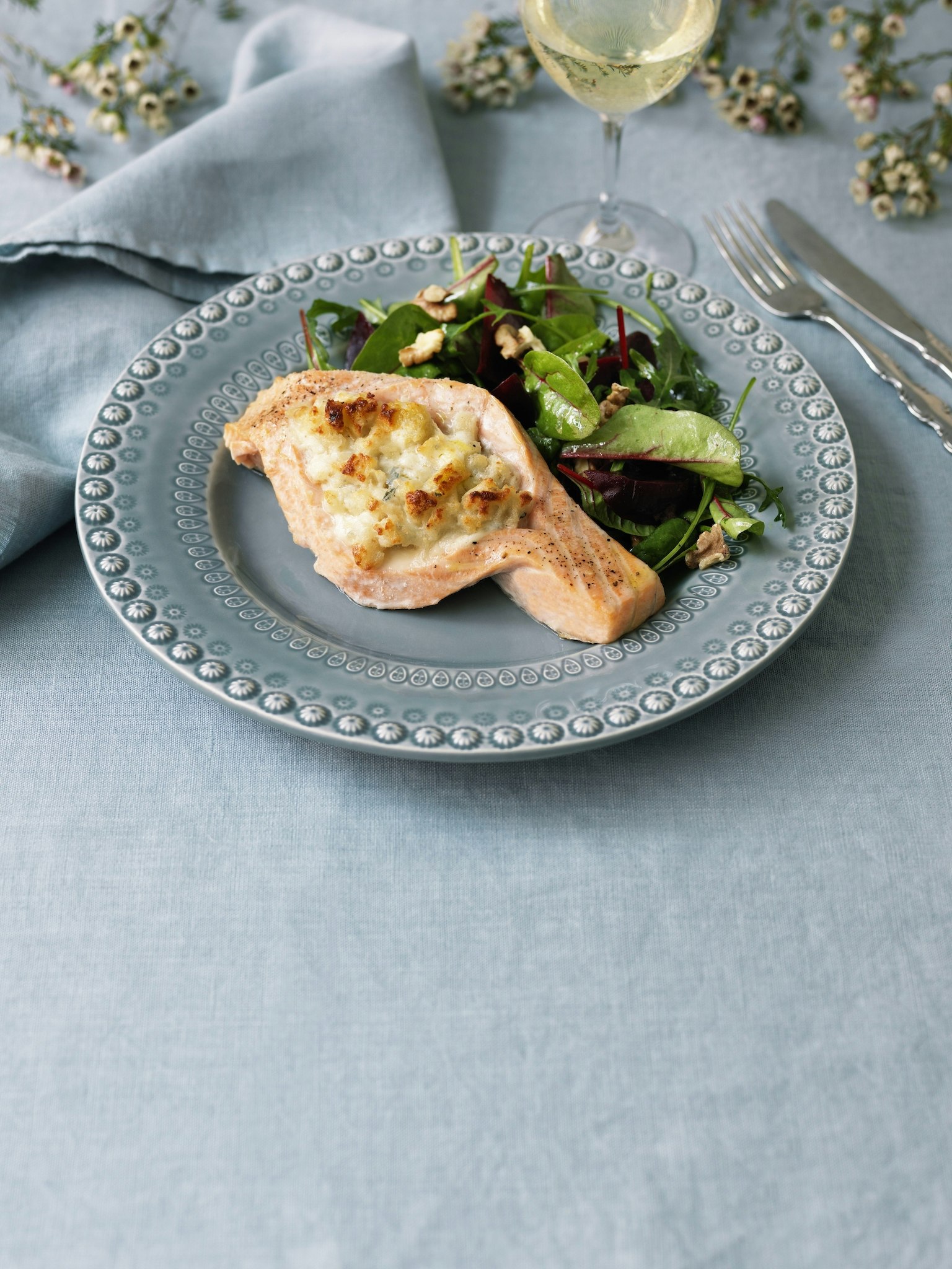 Lax med frasig ostfyllning