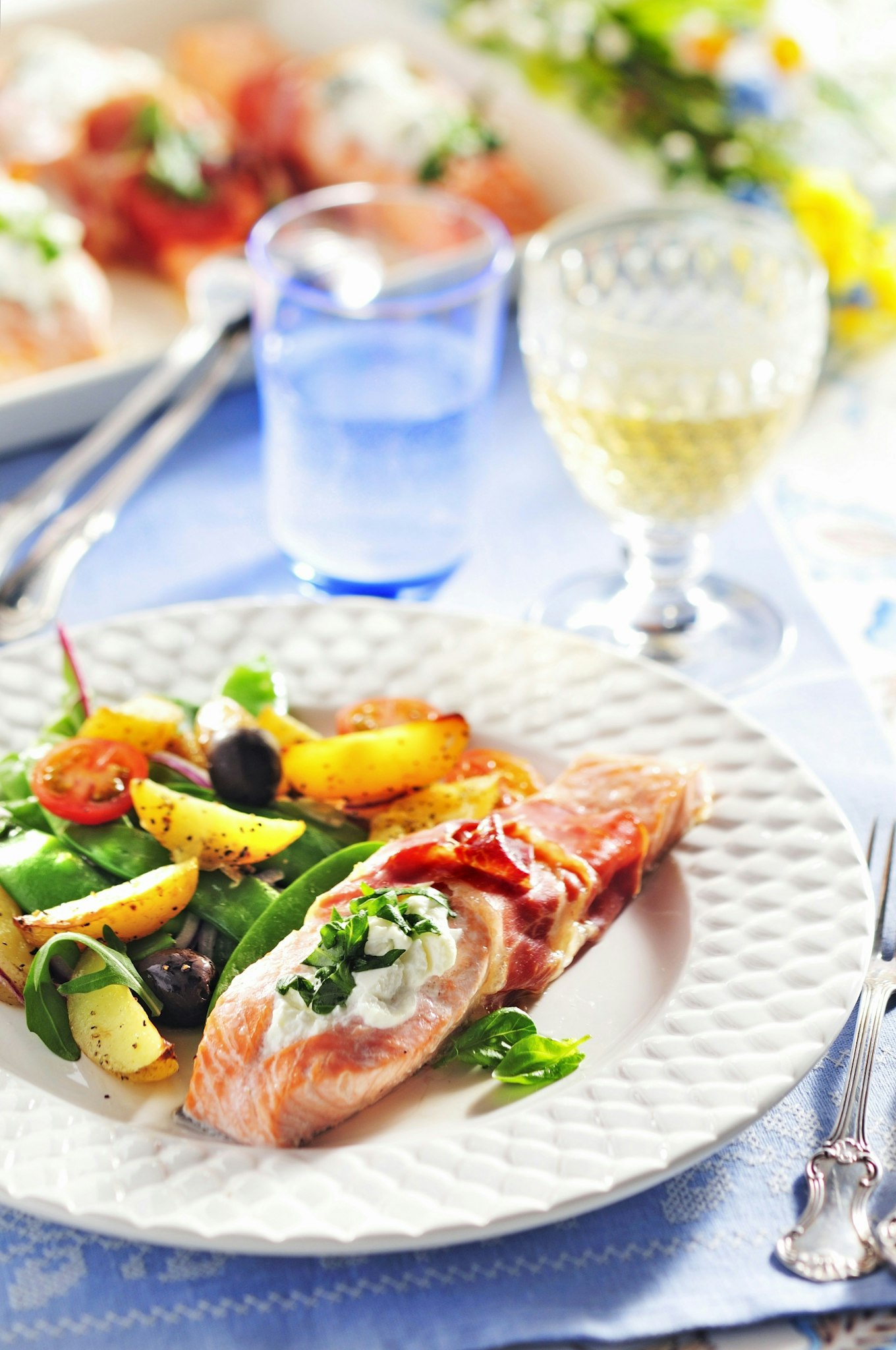 Laxfilé med getost och parmaskinka