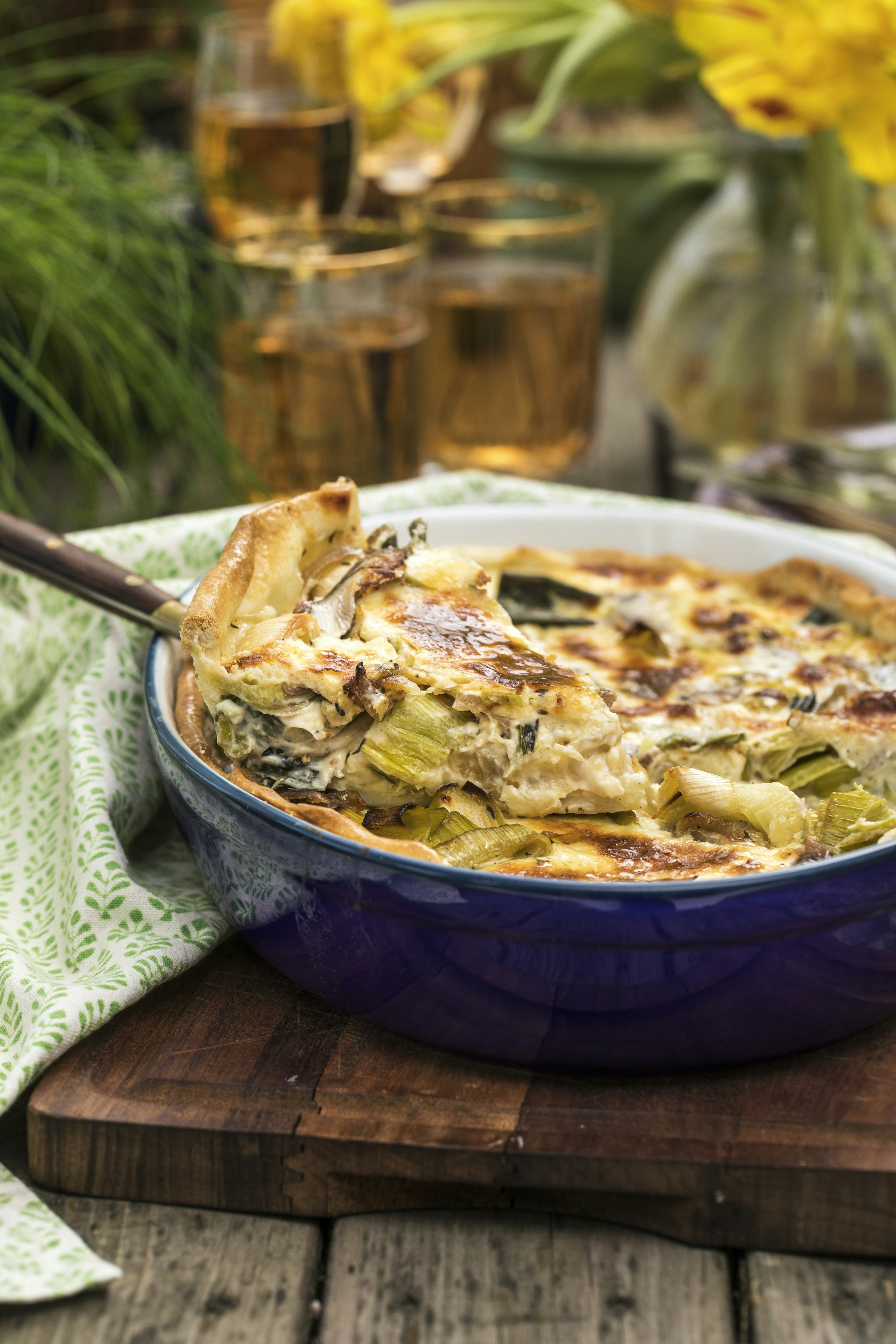 Lök- och ansjovispaj utan ägg