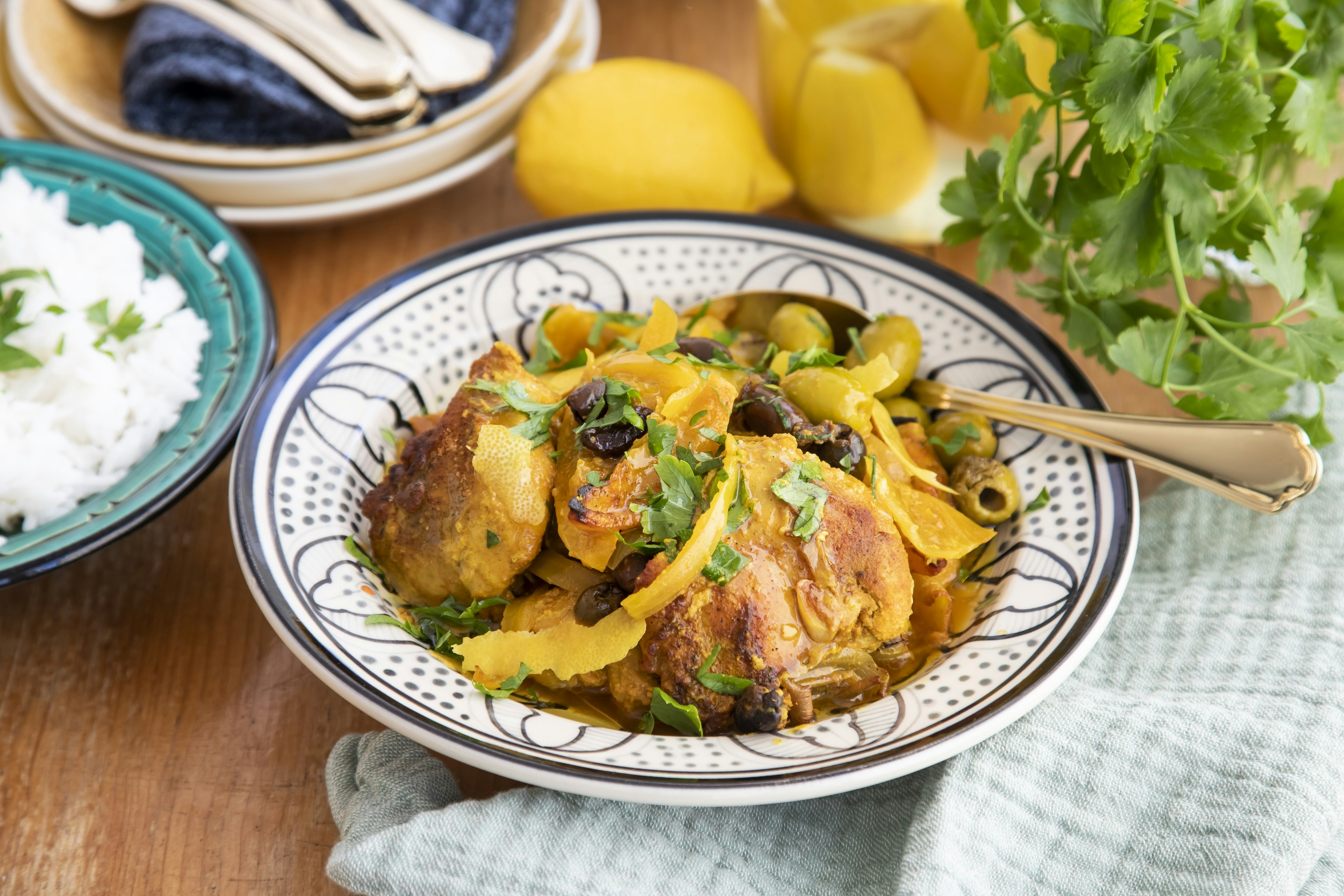 Marockansk kyckling tagine med inlagd citron