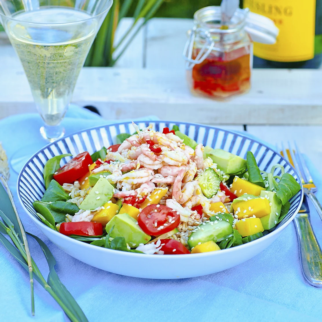Green goddess sallad med räkor