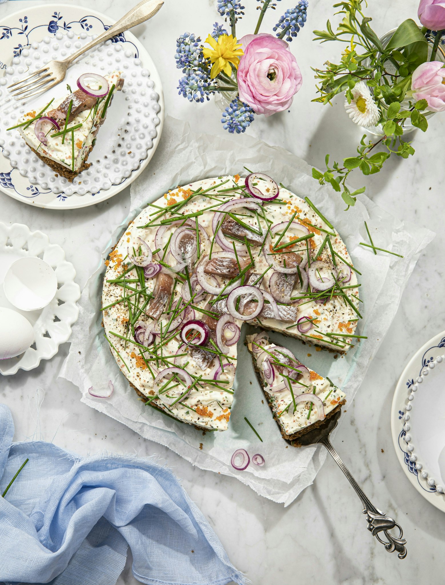 Matjescheesecake med pepparrot och rom