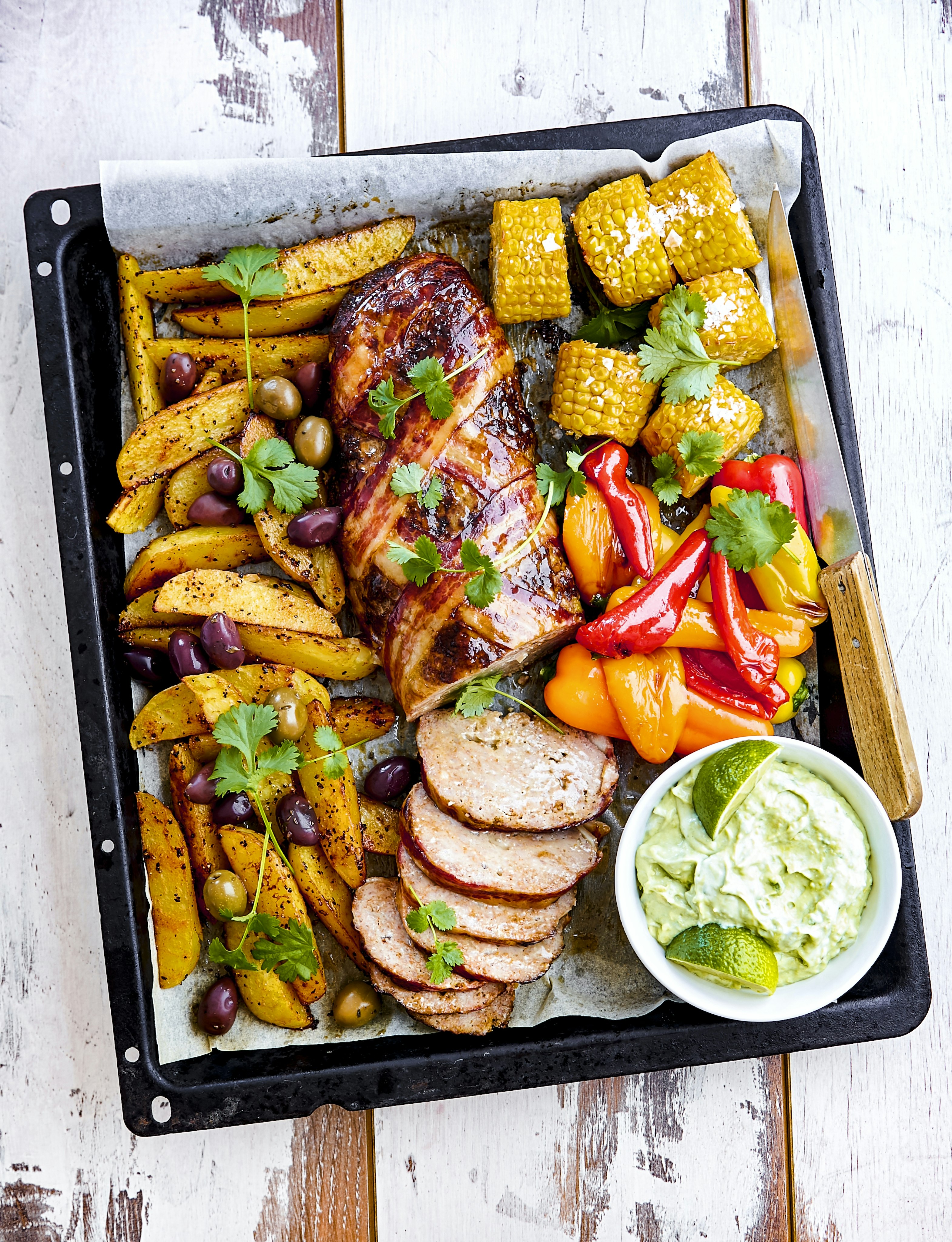 Mexikansk baconlindad köttfärslimpa