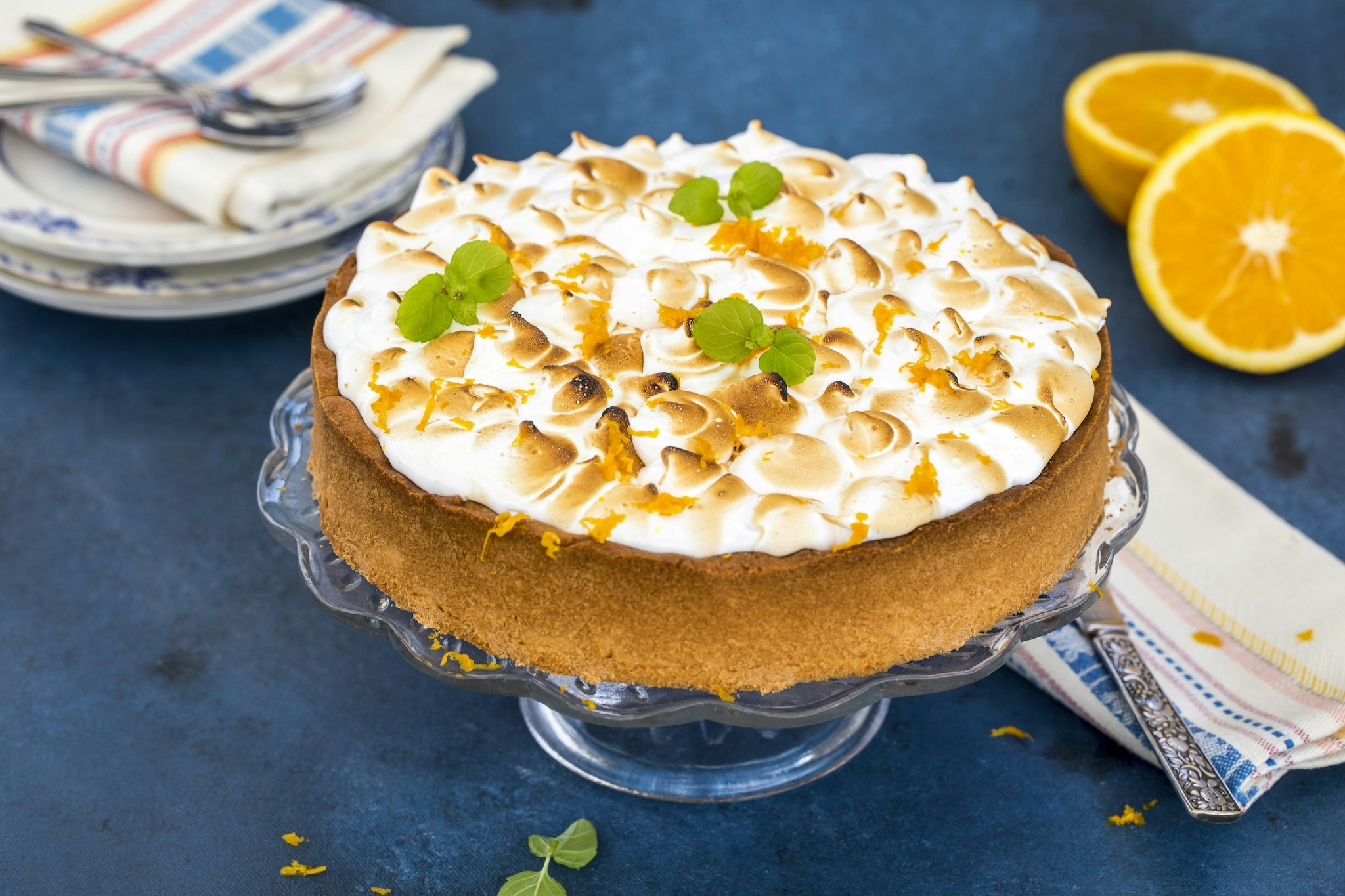 Mördegspaj med apelsin och marängtopp