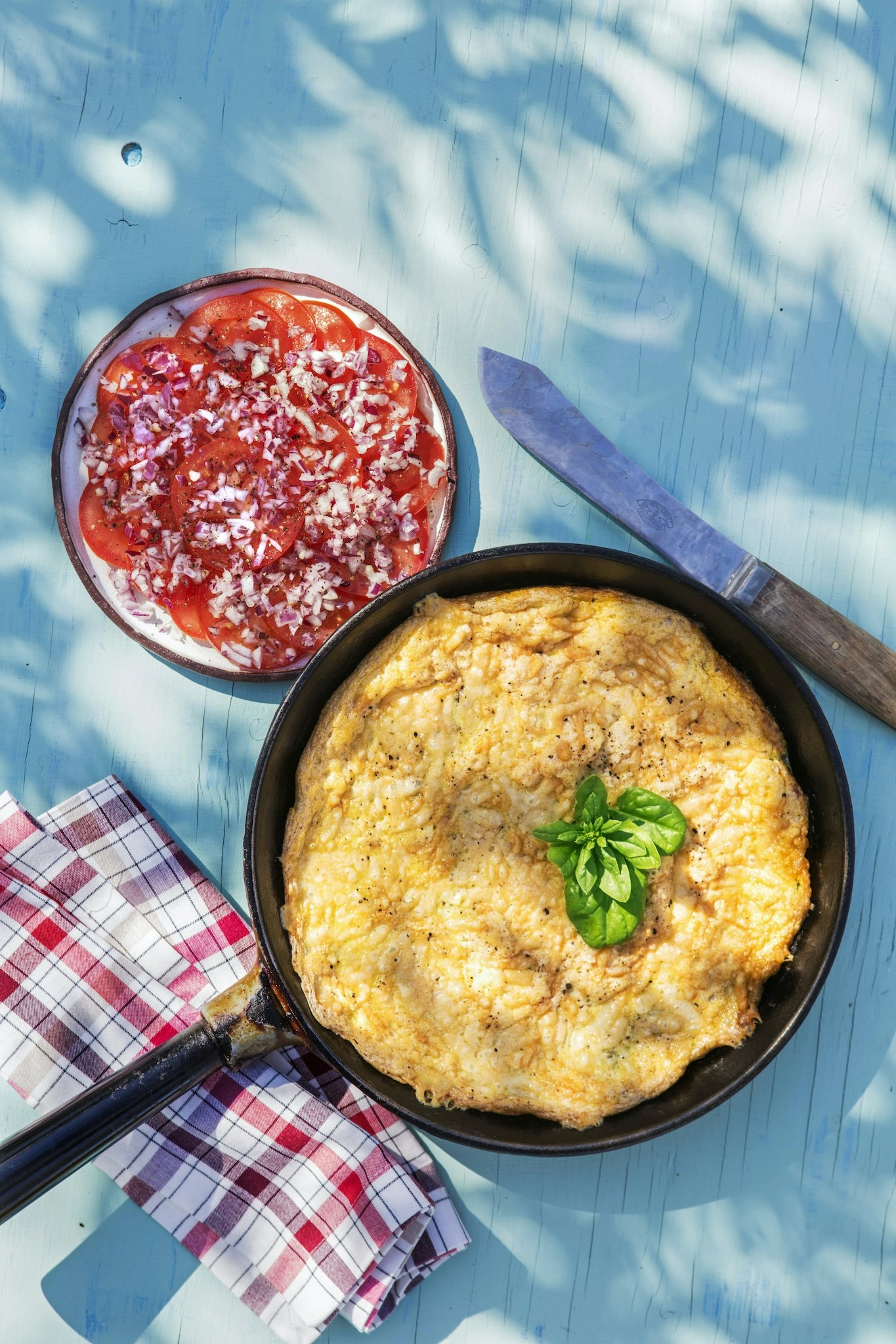 Mousselineomelett med spenat och parmesan