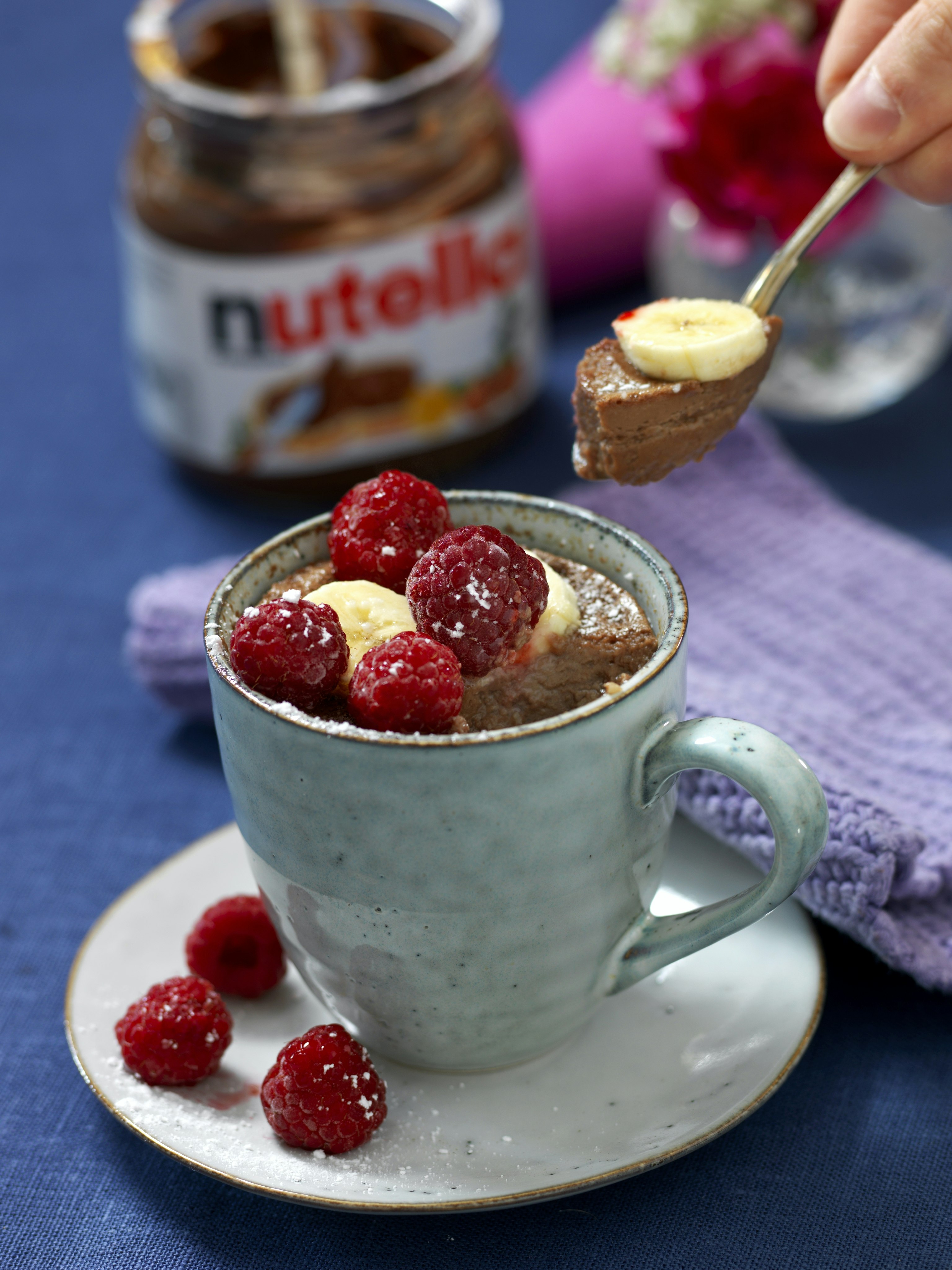 Mug cake med nutella och banan