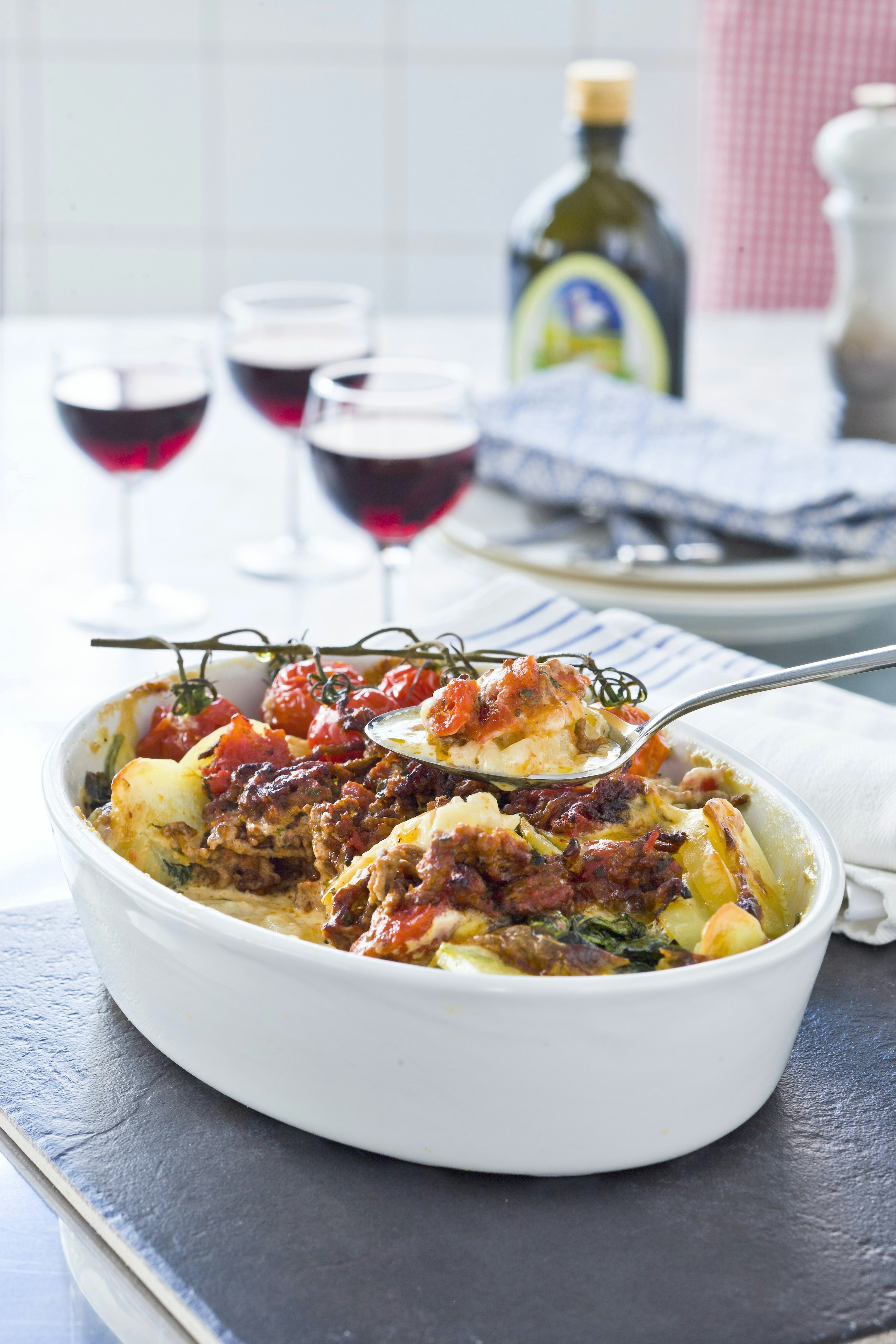 Mustig köttfärs- och rotfruktsgratäng