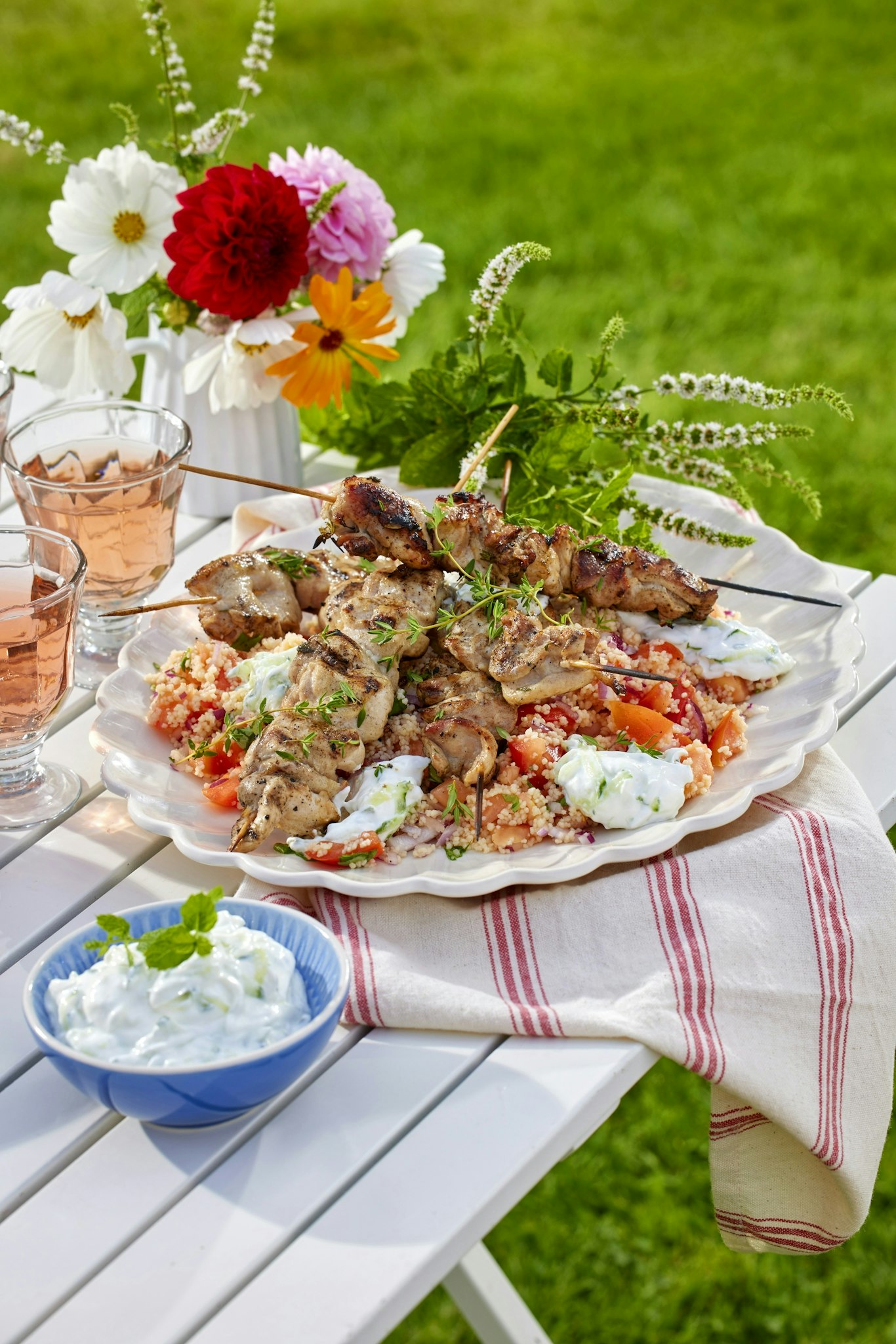 Örtmarinerade kycklingspett