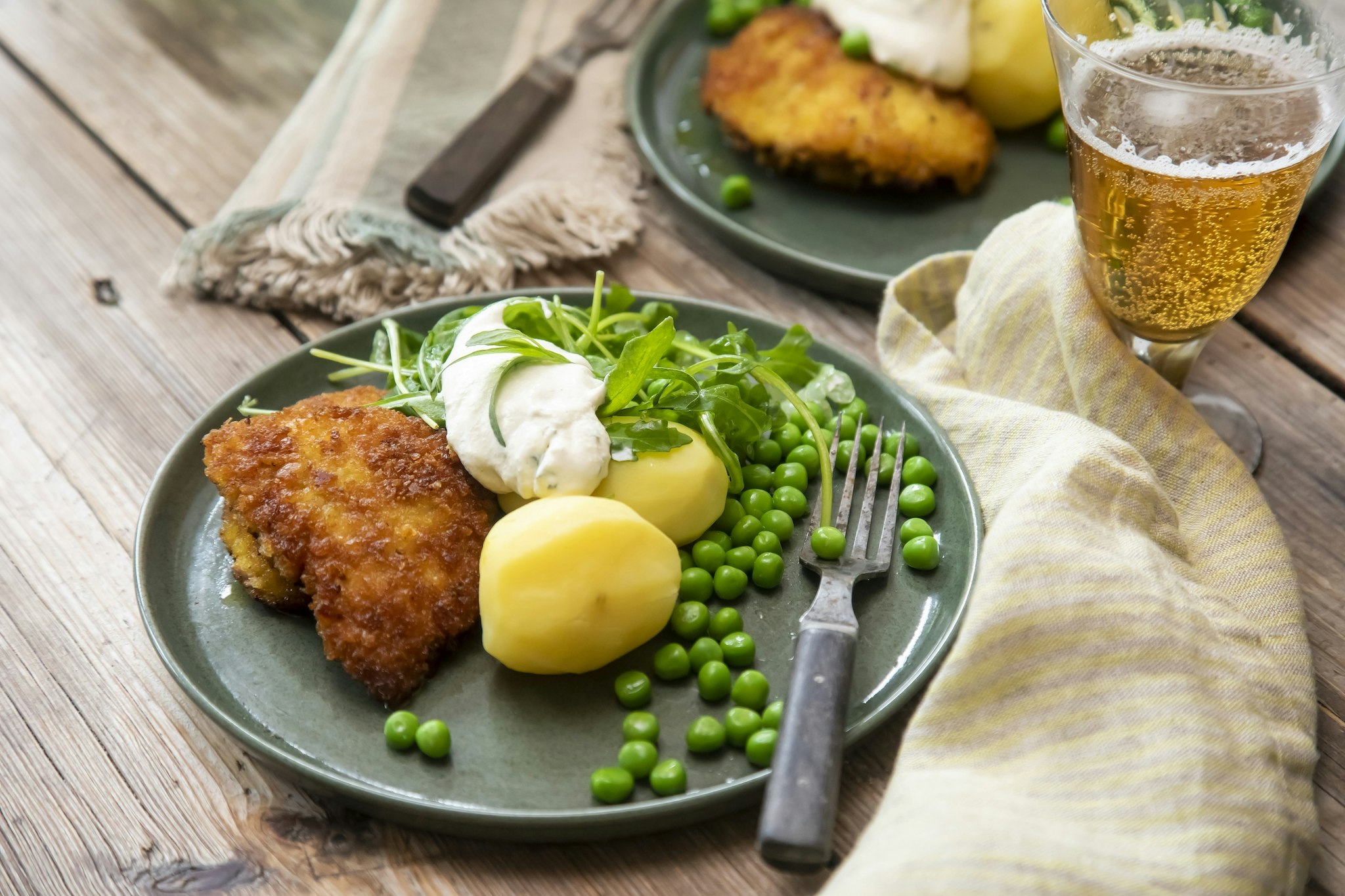 Panerad fläskkotlett med snabbfixad bearnaise
