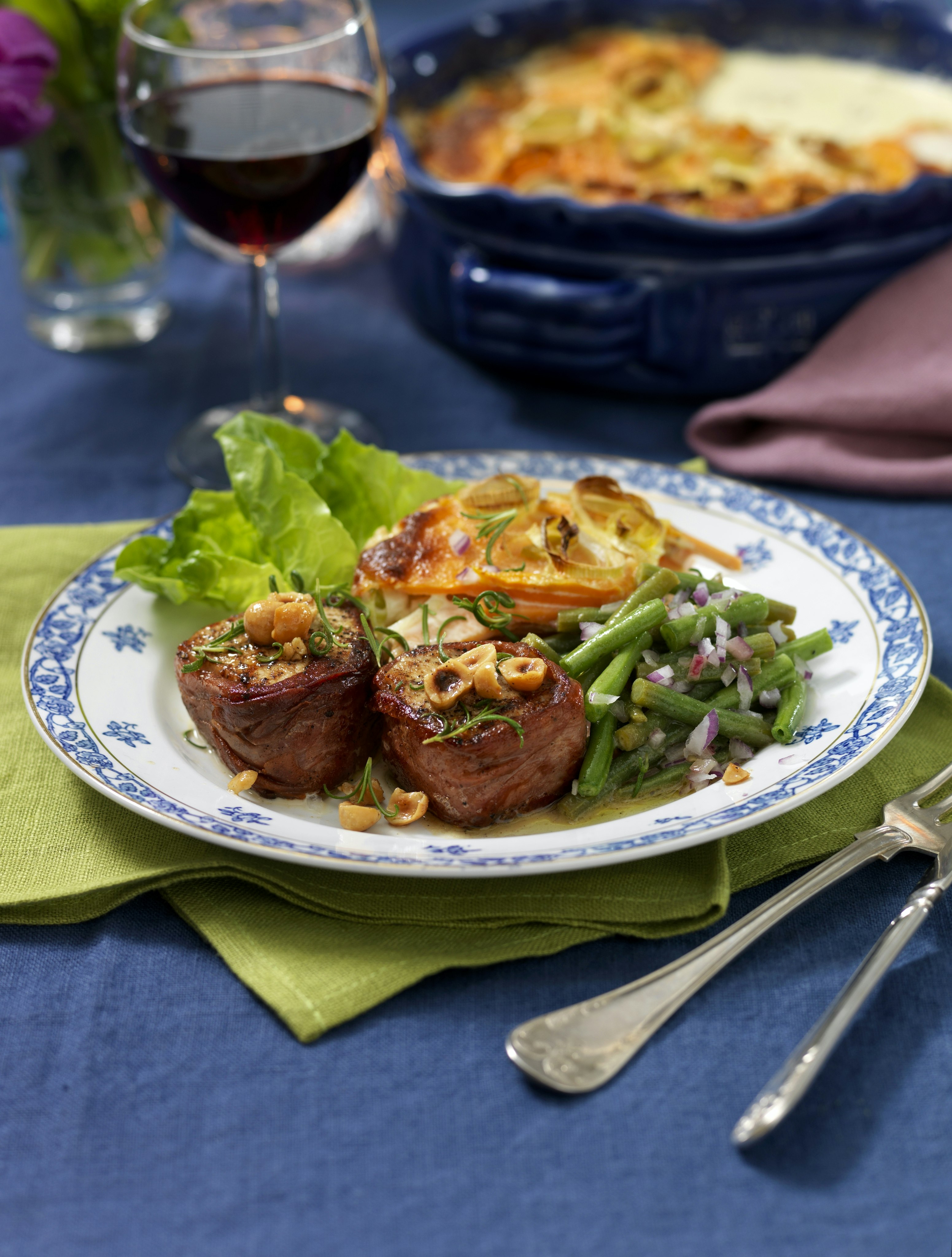 Parmalindad fläskytterfilé med sötpotatisgratäng