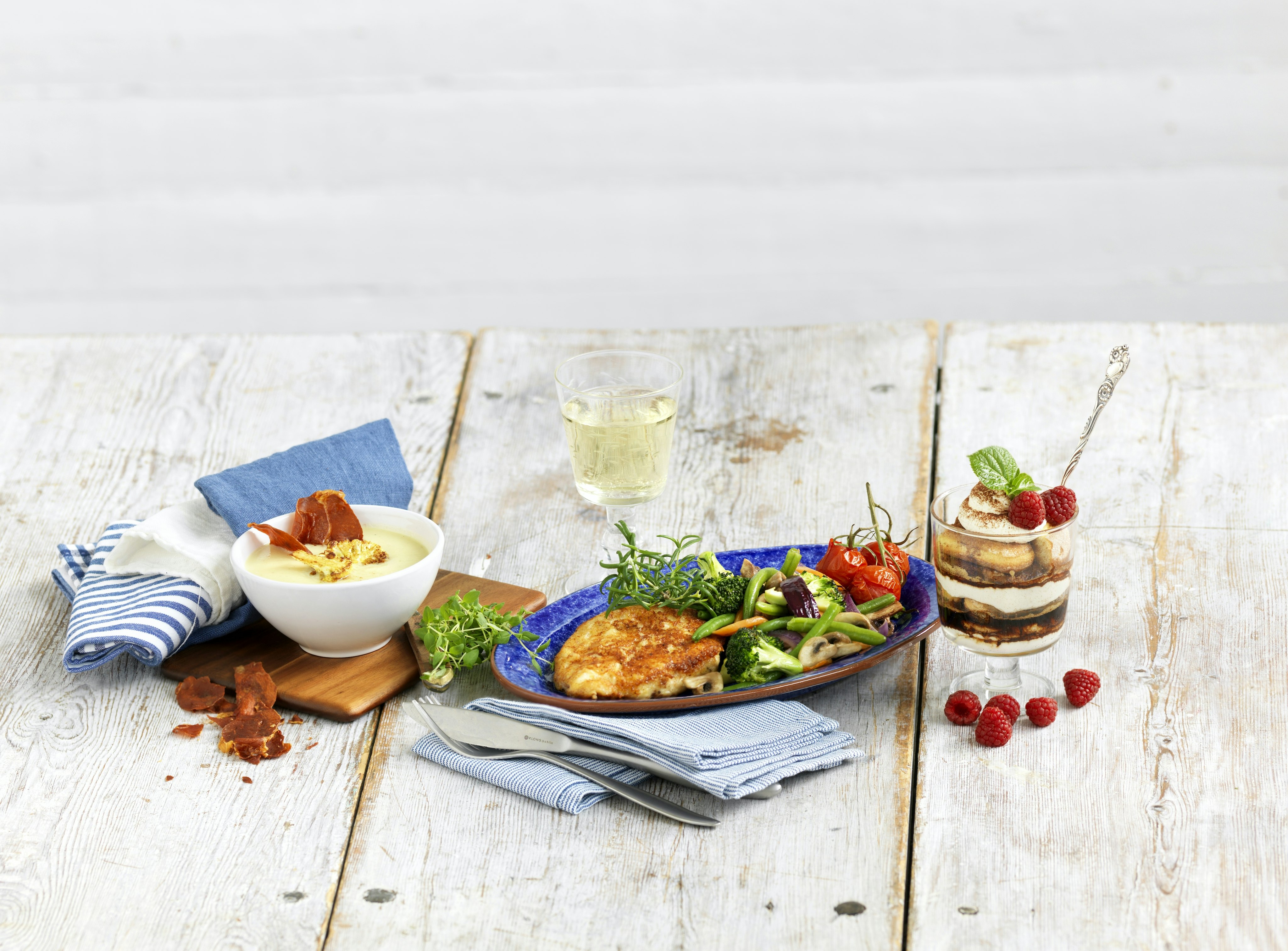 Parmesankyckling med ljummen woksallad