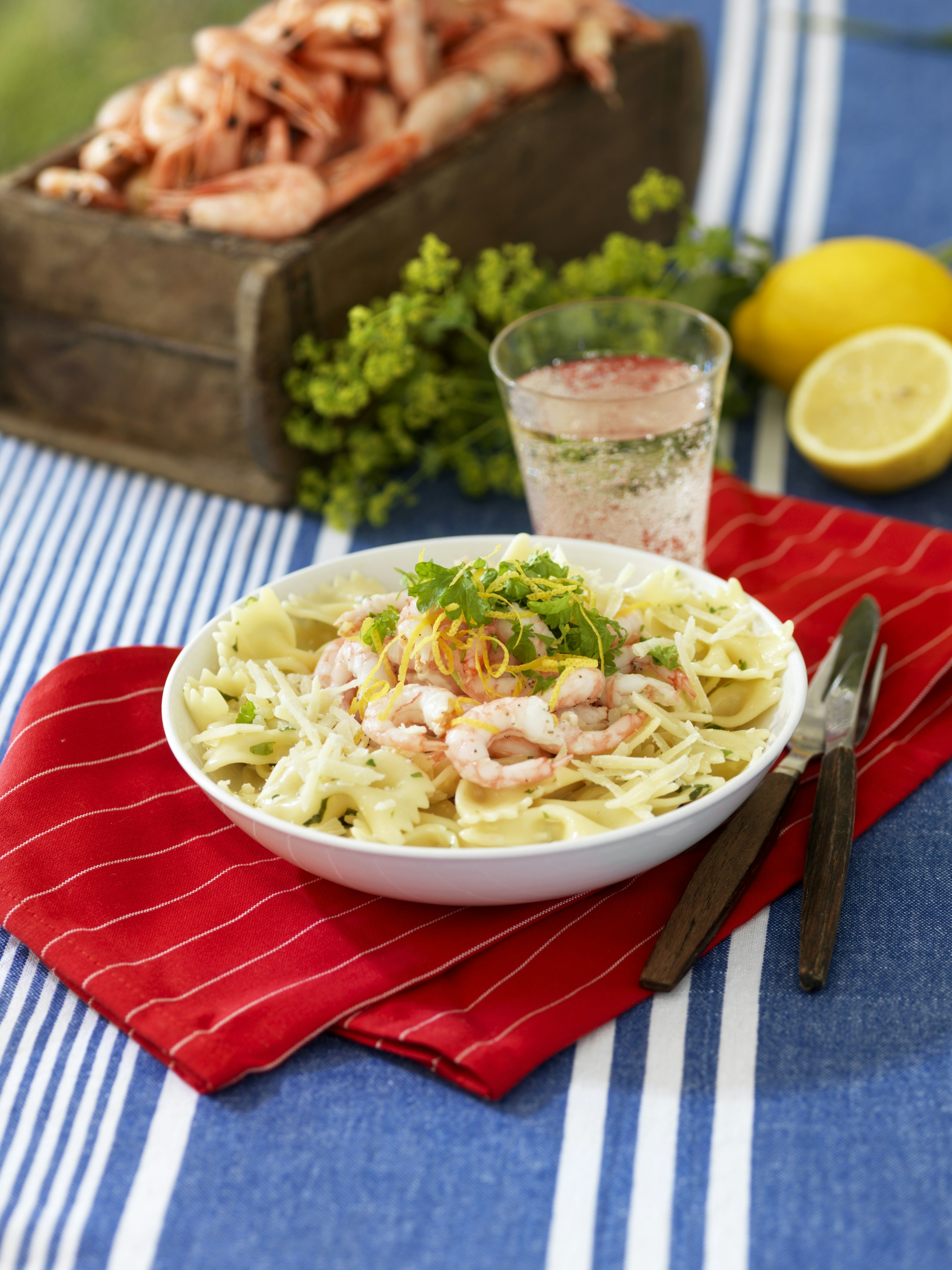 Pasta med räkor och fänkål