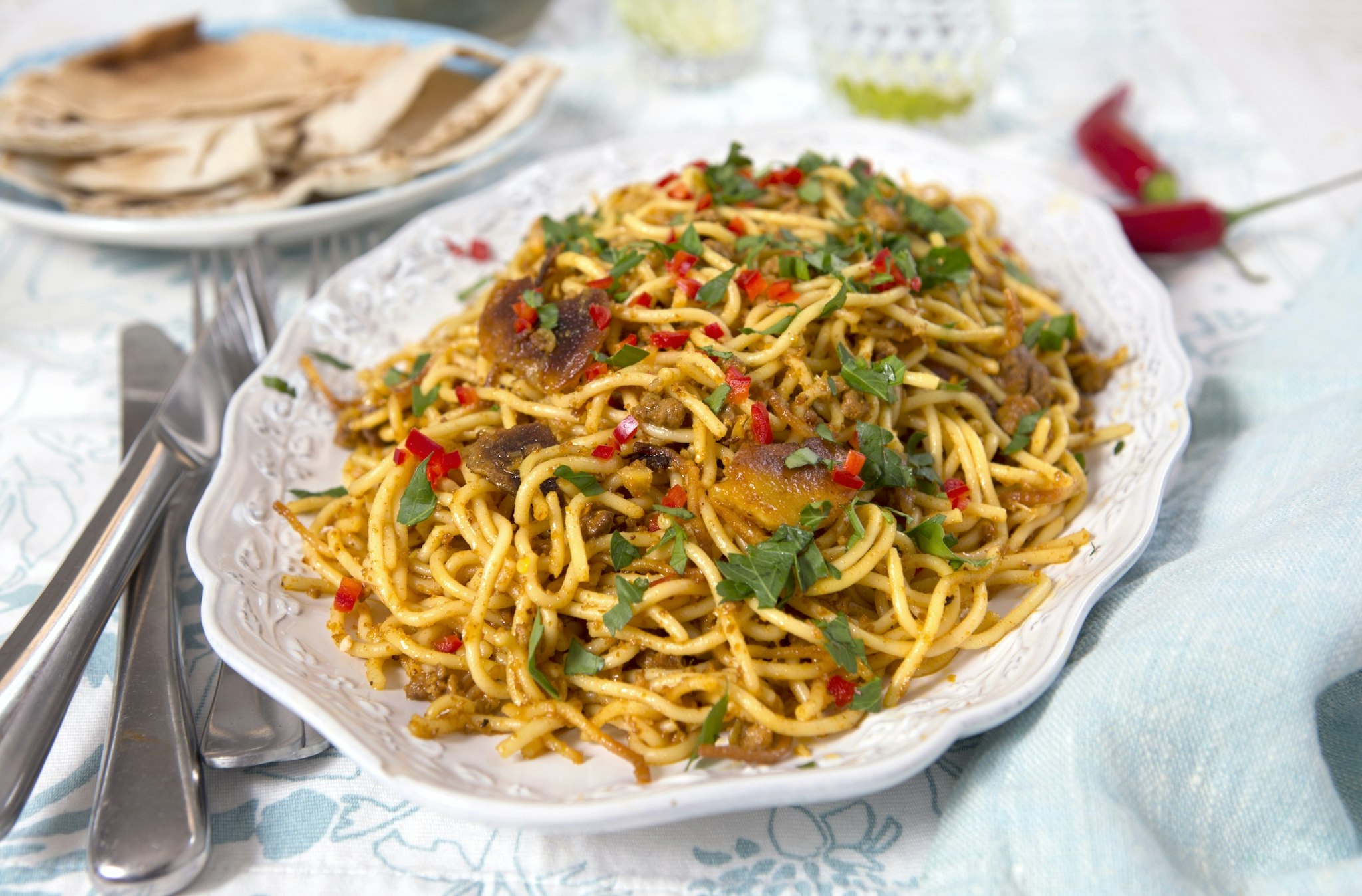 Pastarätt med quorn och potatis från mellanöstern