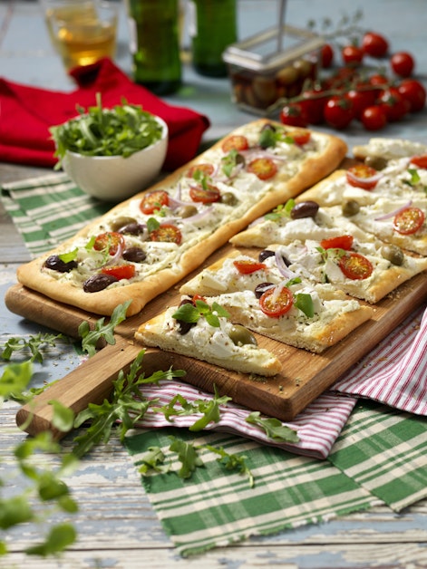 partikel patologisk Monica Pizza bianco med tre sorters ost