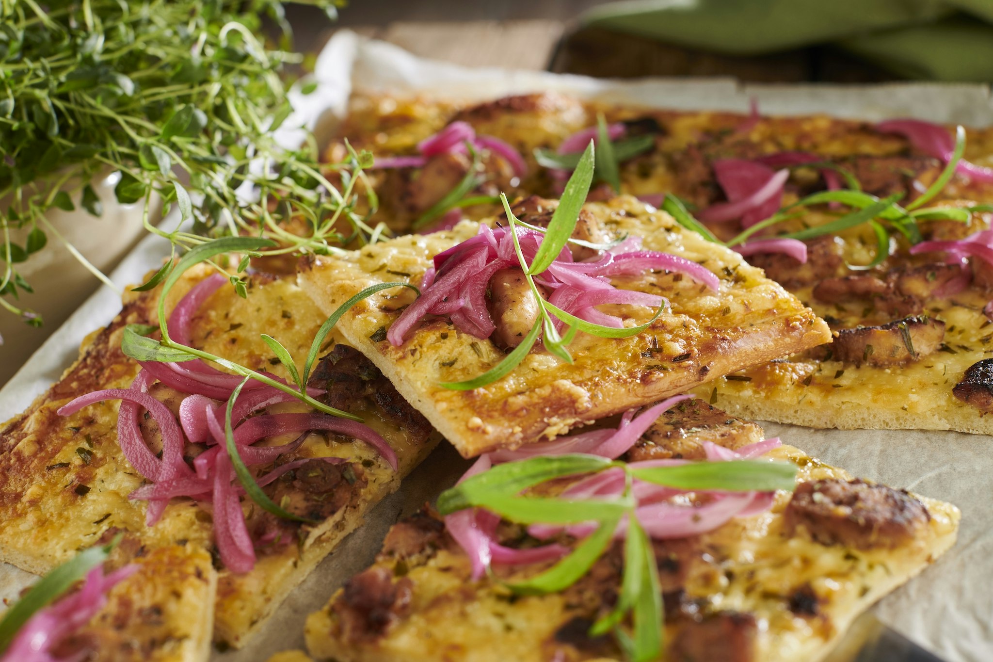 Pizza med kyckling och västerbottensost