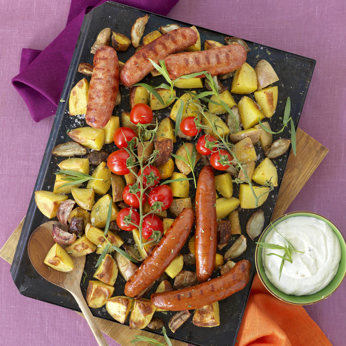 BBQ potatis Med Korvbricka bbq-potatis-med-korvbricka