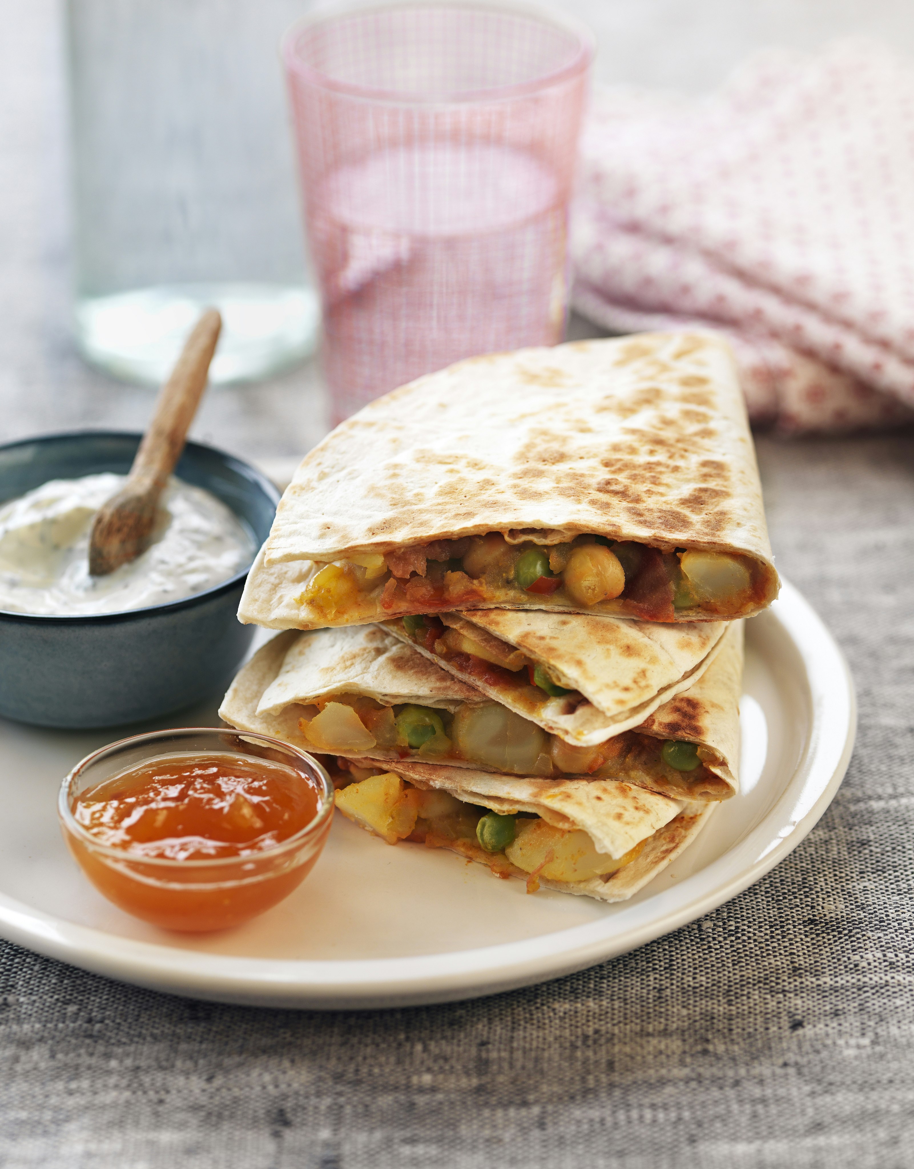 Tortillawraps med potatis och kikärter