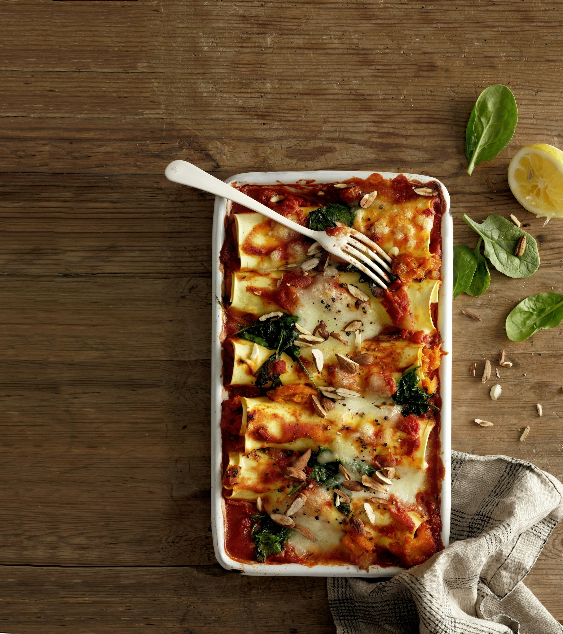 Pumpafyllda cannelloni med mozzarella
