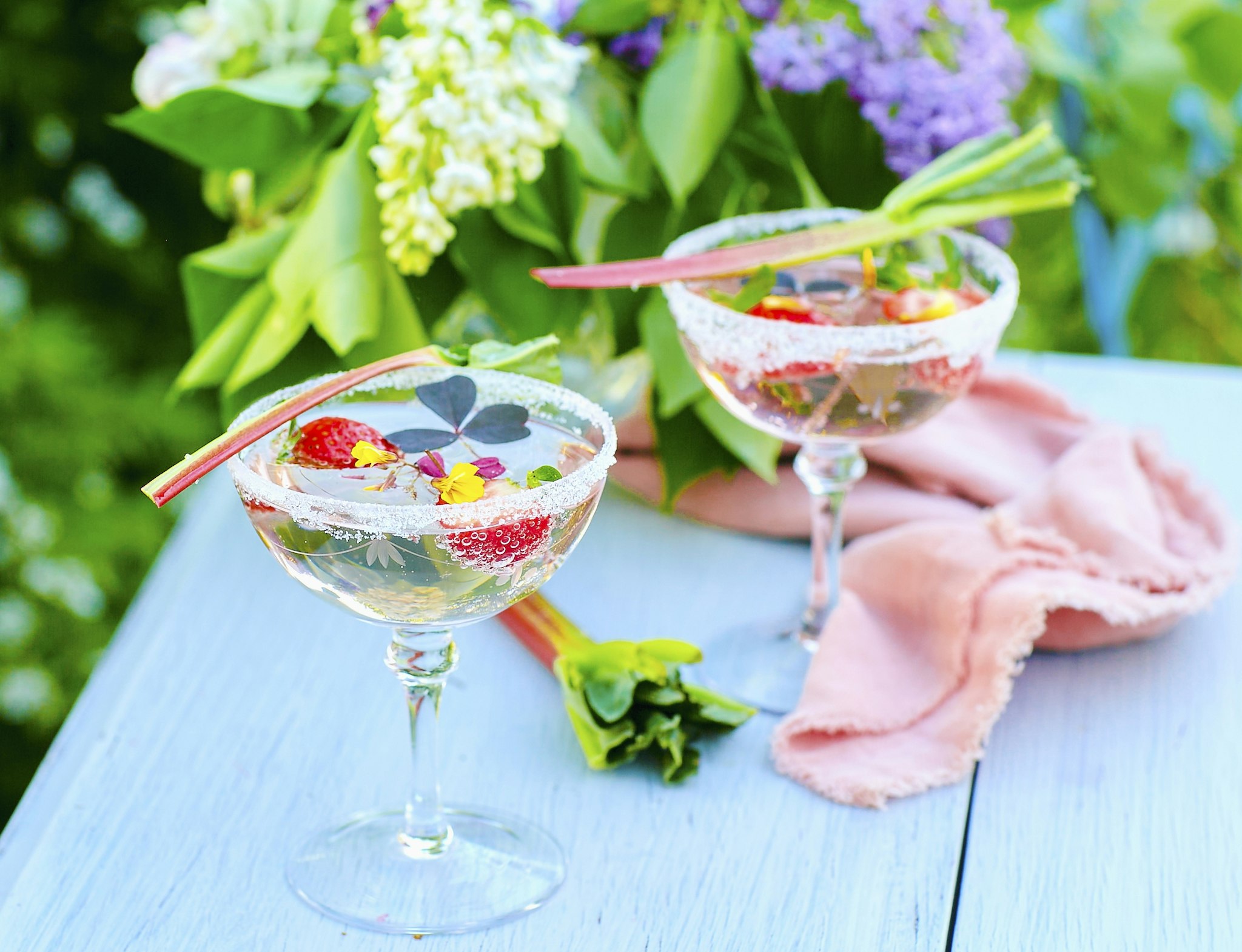 Rabarberspritz med jordgubbe