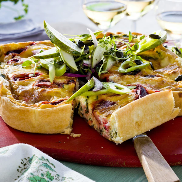 Getost Rödbetspaj med getost och rucola