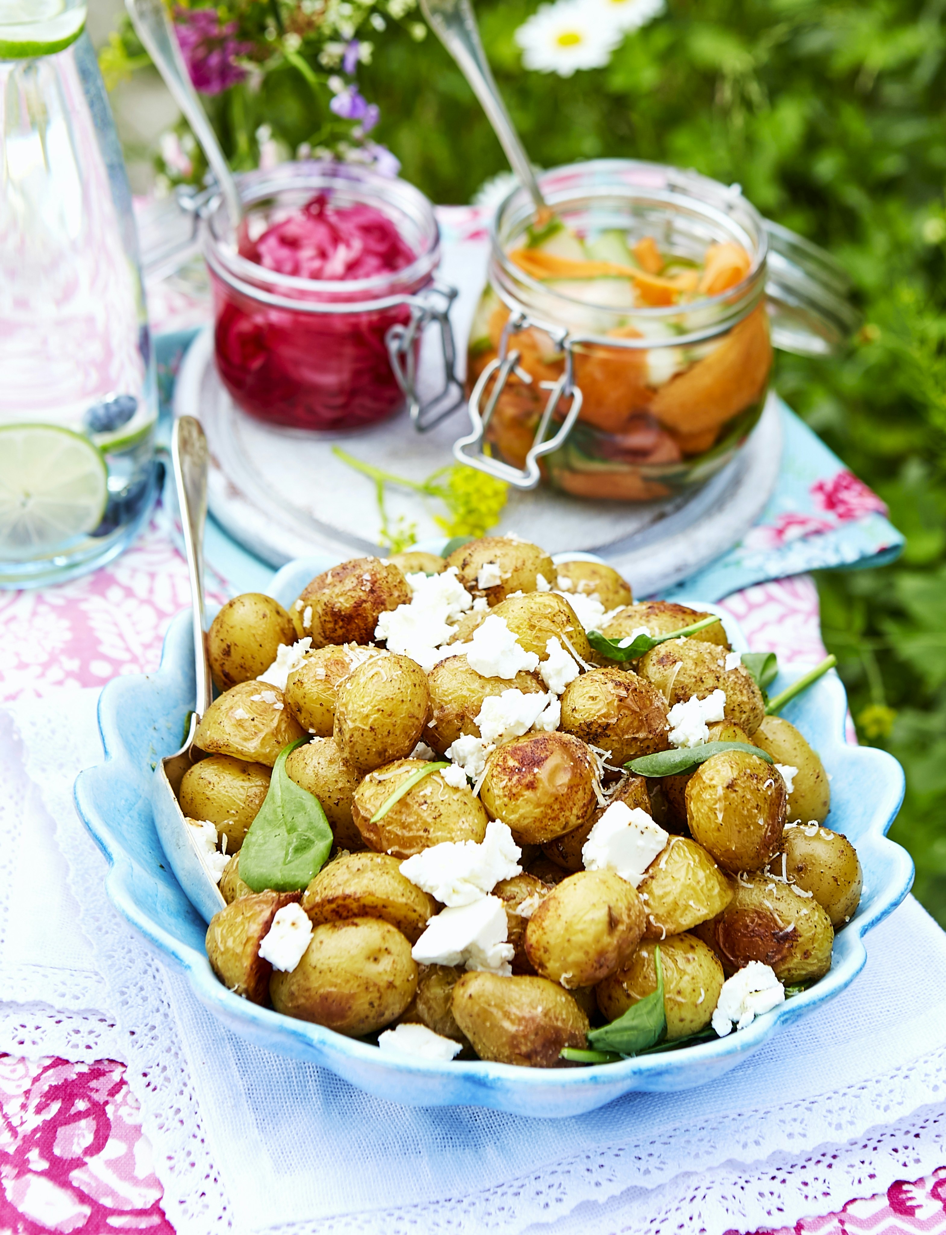 Rostad potatissallad med getost