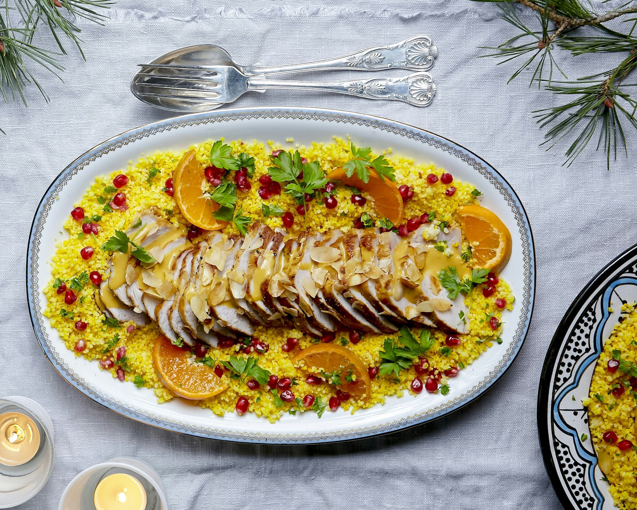 Saffrans- och honungsstekt kotlettrad med couscous