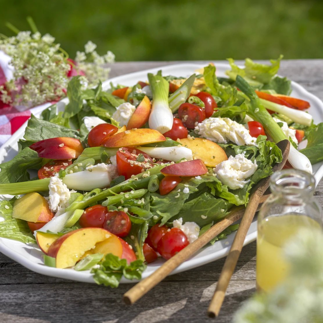 Sallad Med Nektariner Och Mozzarella Sallad Med Nektariner Och Mozzarella