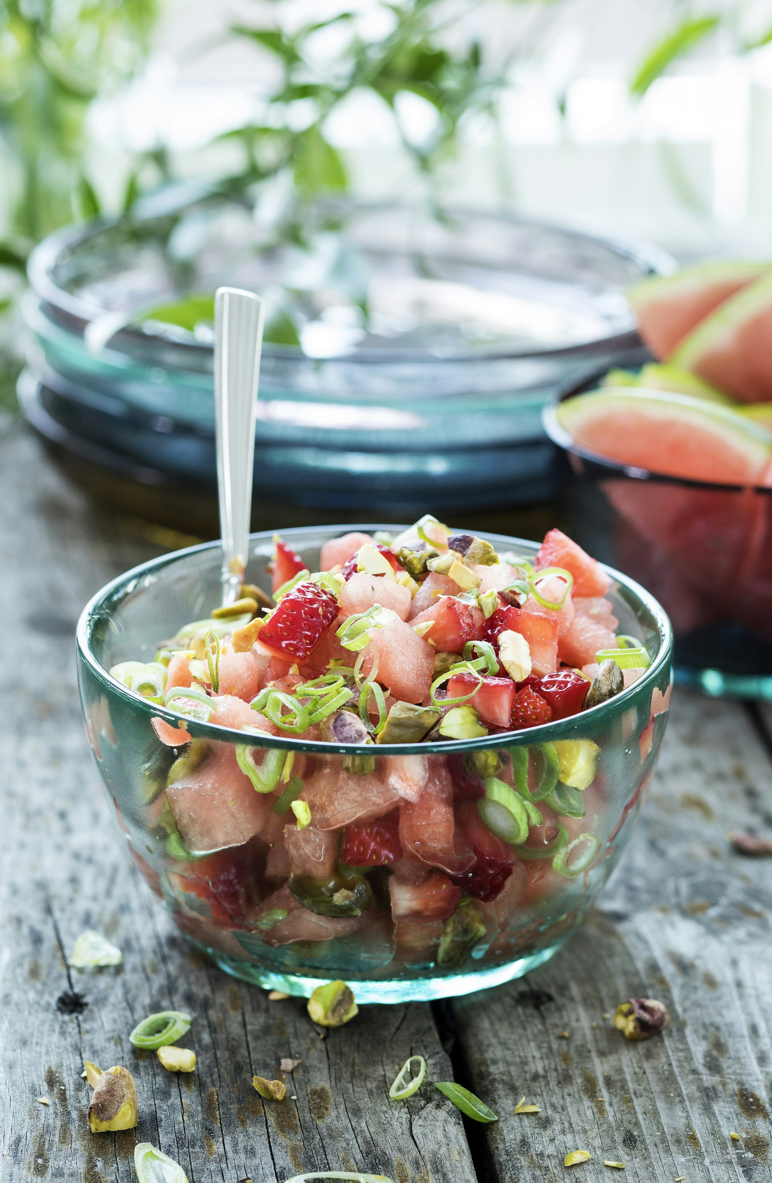Salsa med jordgubbar och melon