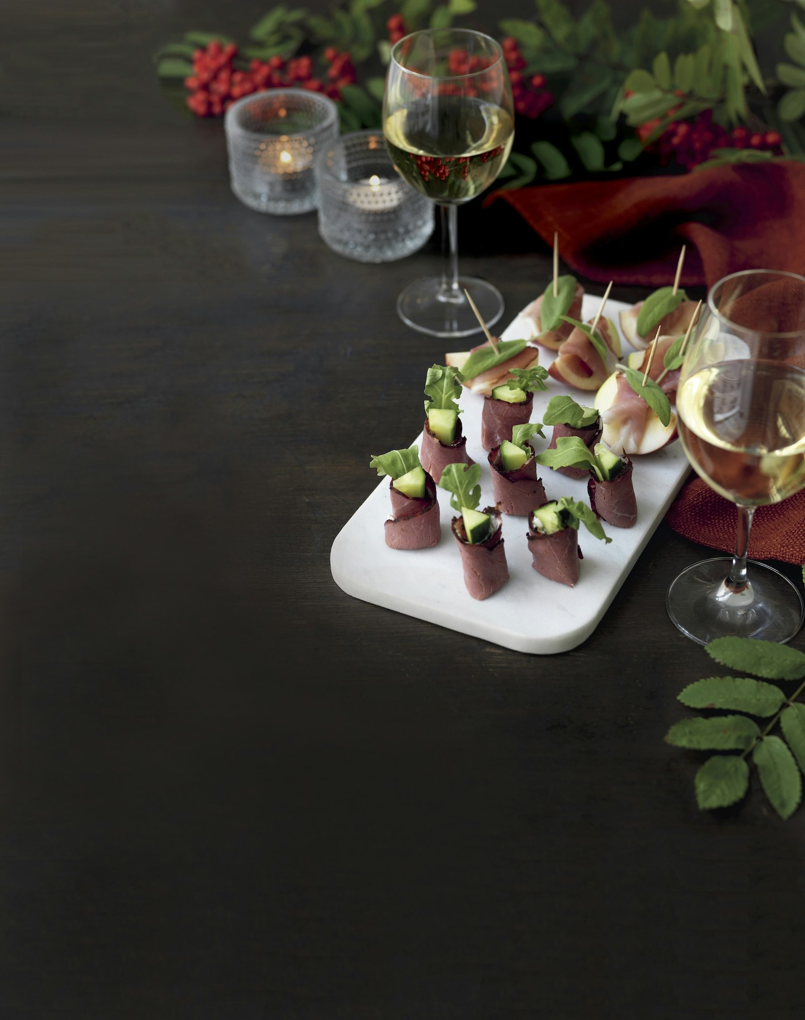 Salviaäpplen med skinka