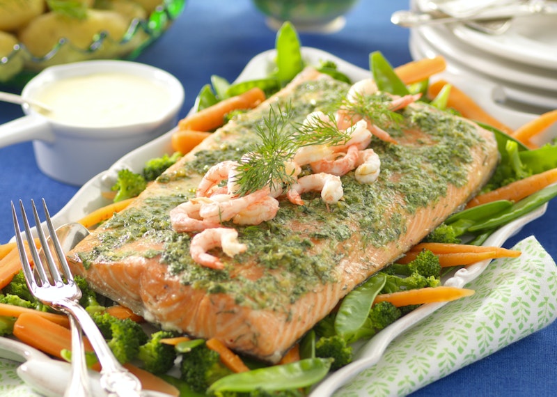 Snabbgravad Laxsida Med Orttacke