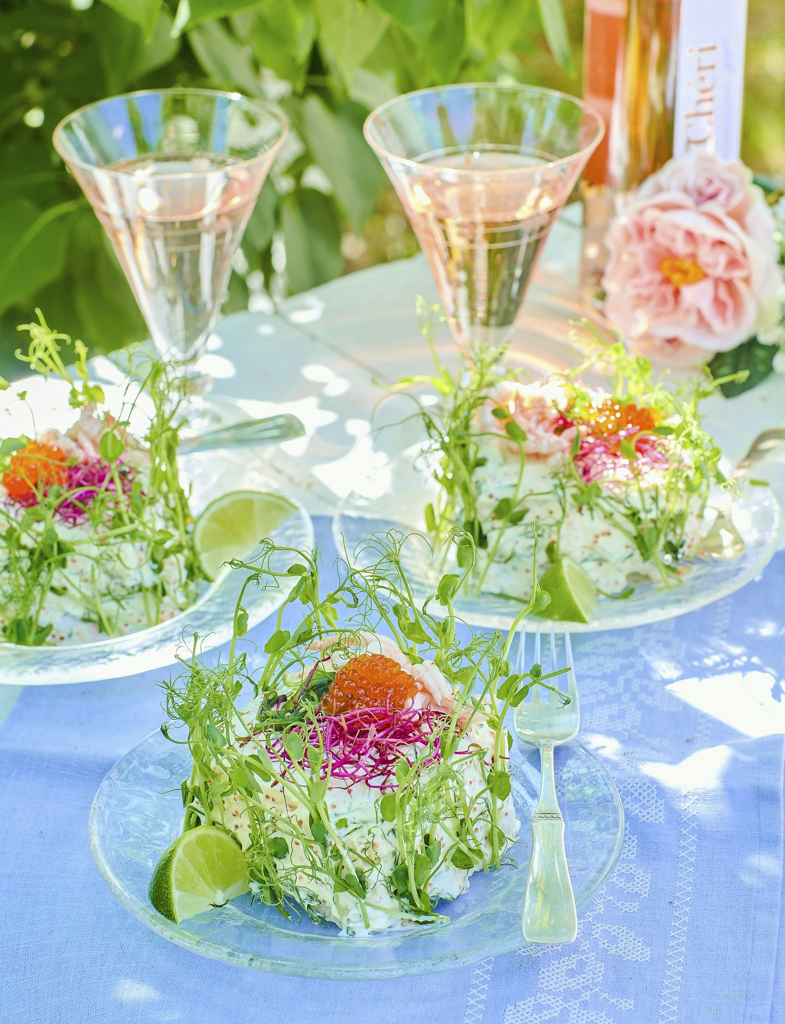 Somriga räkbakelser med ärtskott