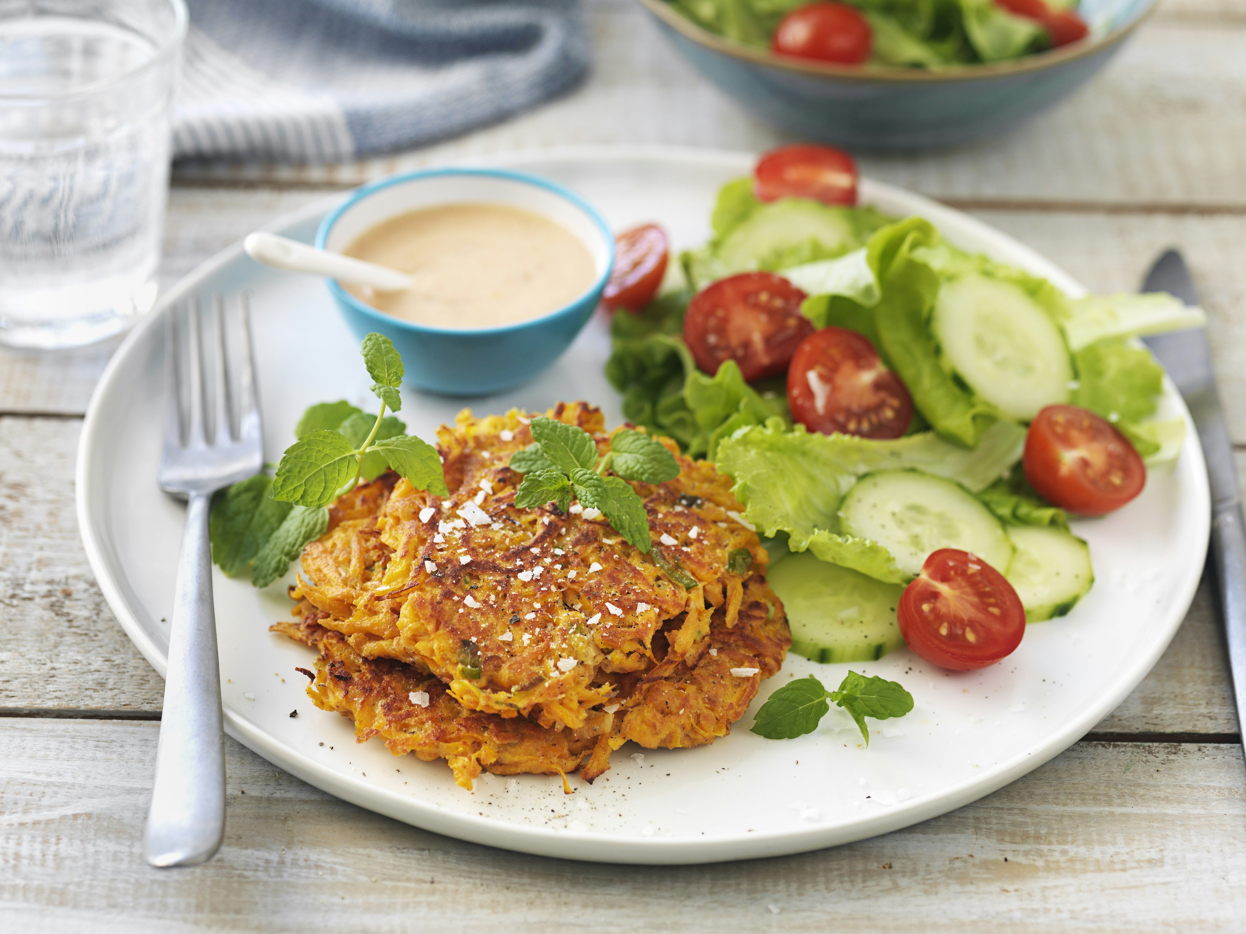 Sötpotatisbiffar med mangosås